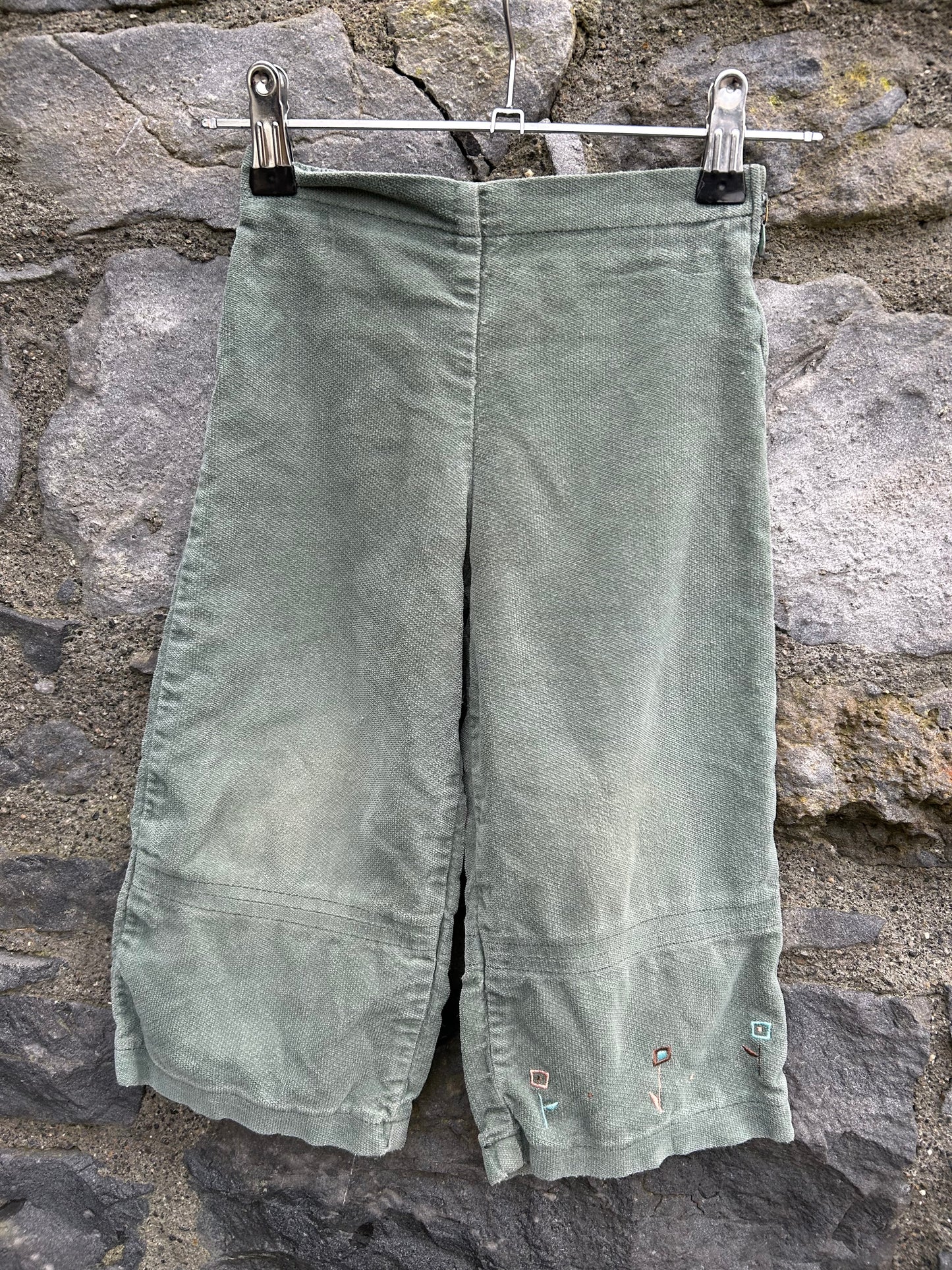 Y2K Khaki velour pants 2-3y (92-98cm)