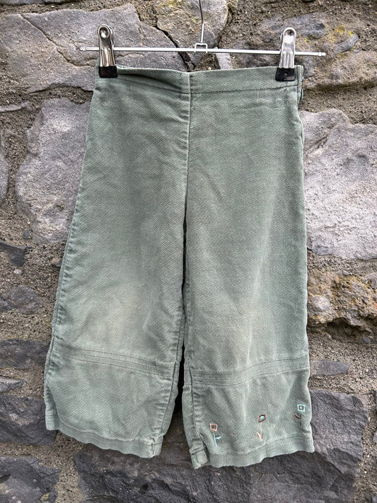 Y2K Khaki velour pants  2-3y (92-98cm)