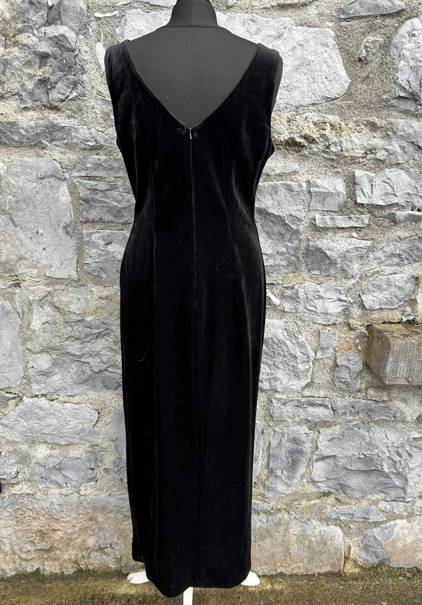 90s black velvet dress uk 12