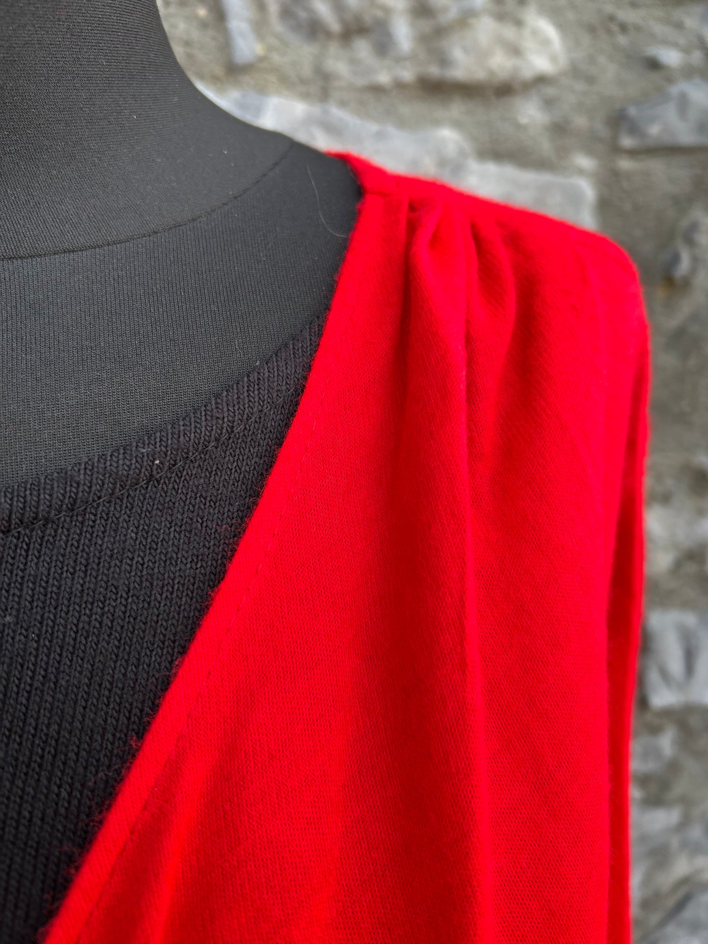 80s red knitted dress uk 12
