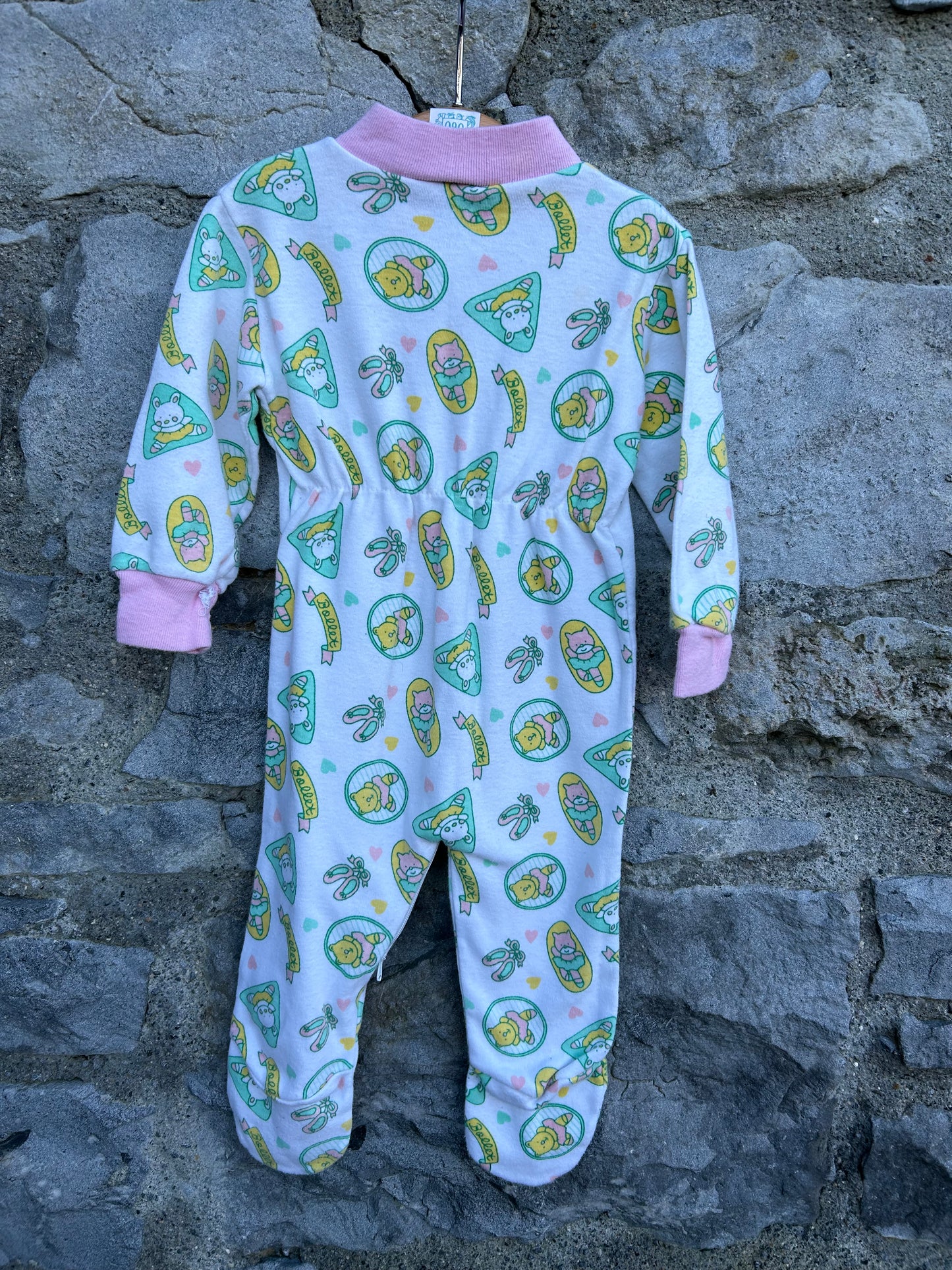 80s ballet bears onesie 0-3m (56-62cm)