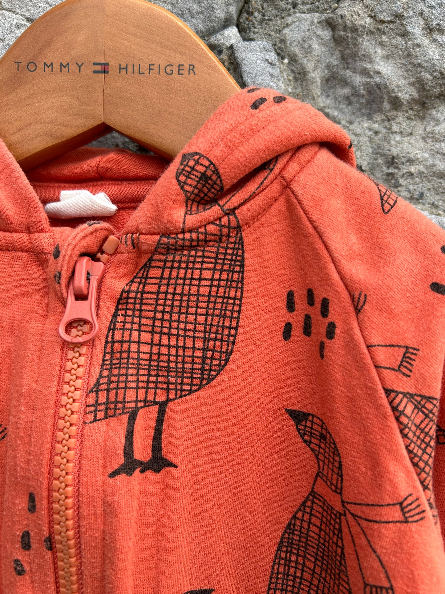 Orange geese hooded onesie 3-6m (62-68cm)