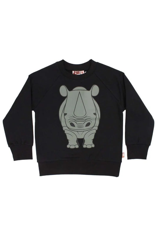 Rhino black sweatshirt  2y (92cm)