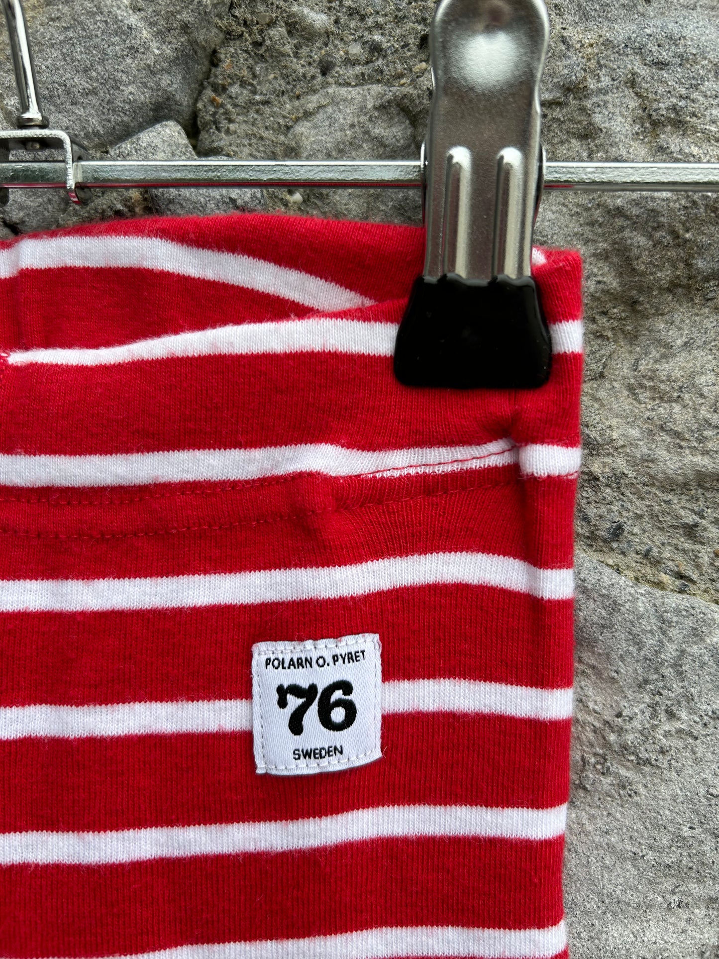 PoP Red&white stripy pants 3-6m (62-68cm)