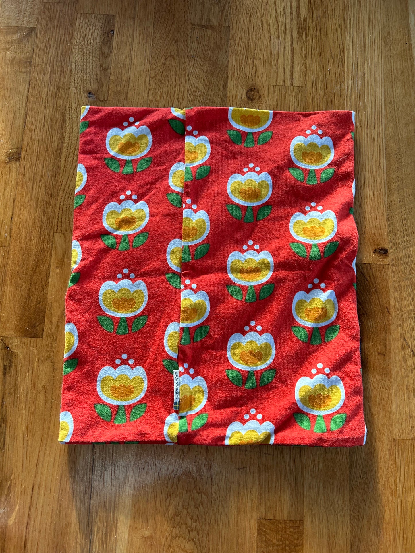 Red&floral tube scarf 3-7y (98-122cm)