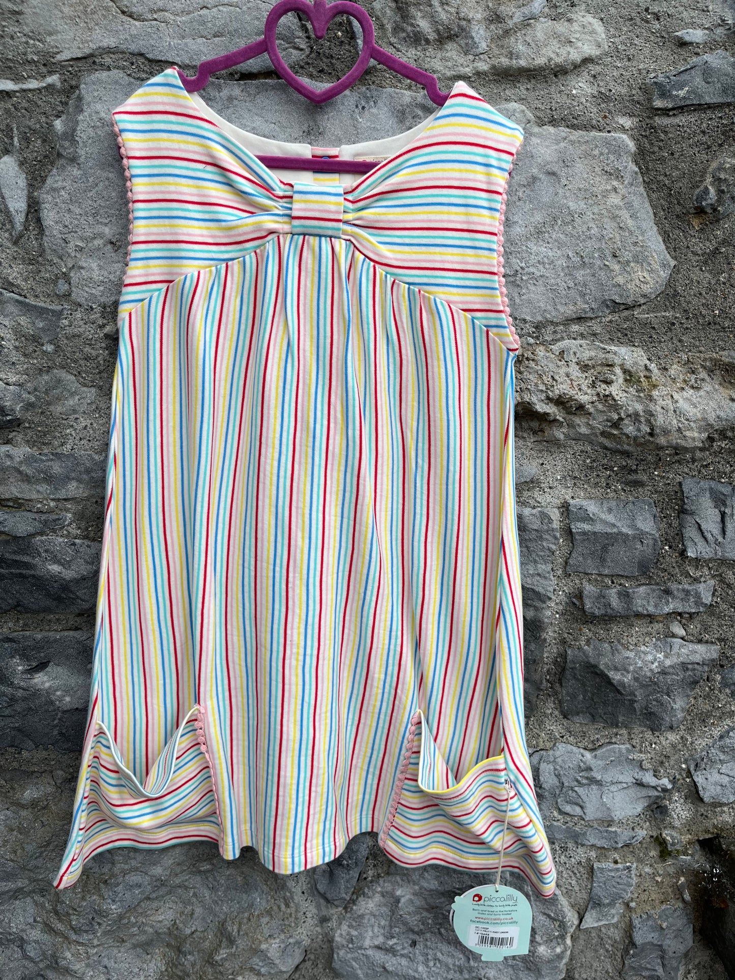Rainbow stripes dress 8-9y (128-134cm)