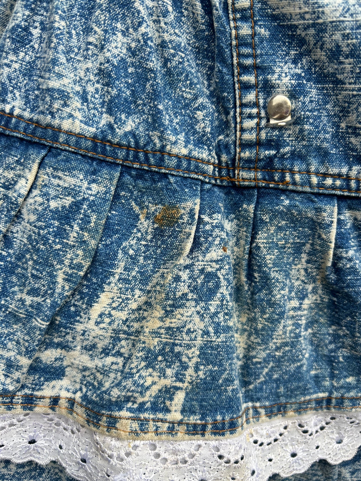 80s acid wash tiered skirt 11-12y (146-152cm)