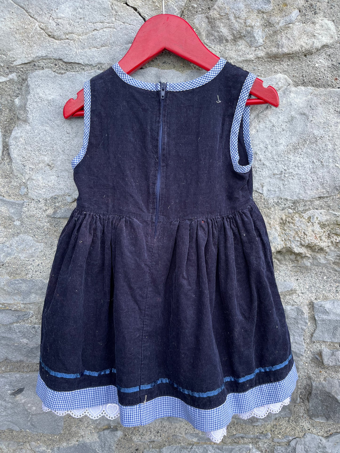 90s duck navy cord dress 2-3y (92-98cm)