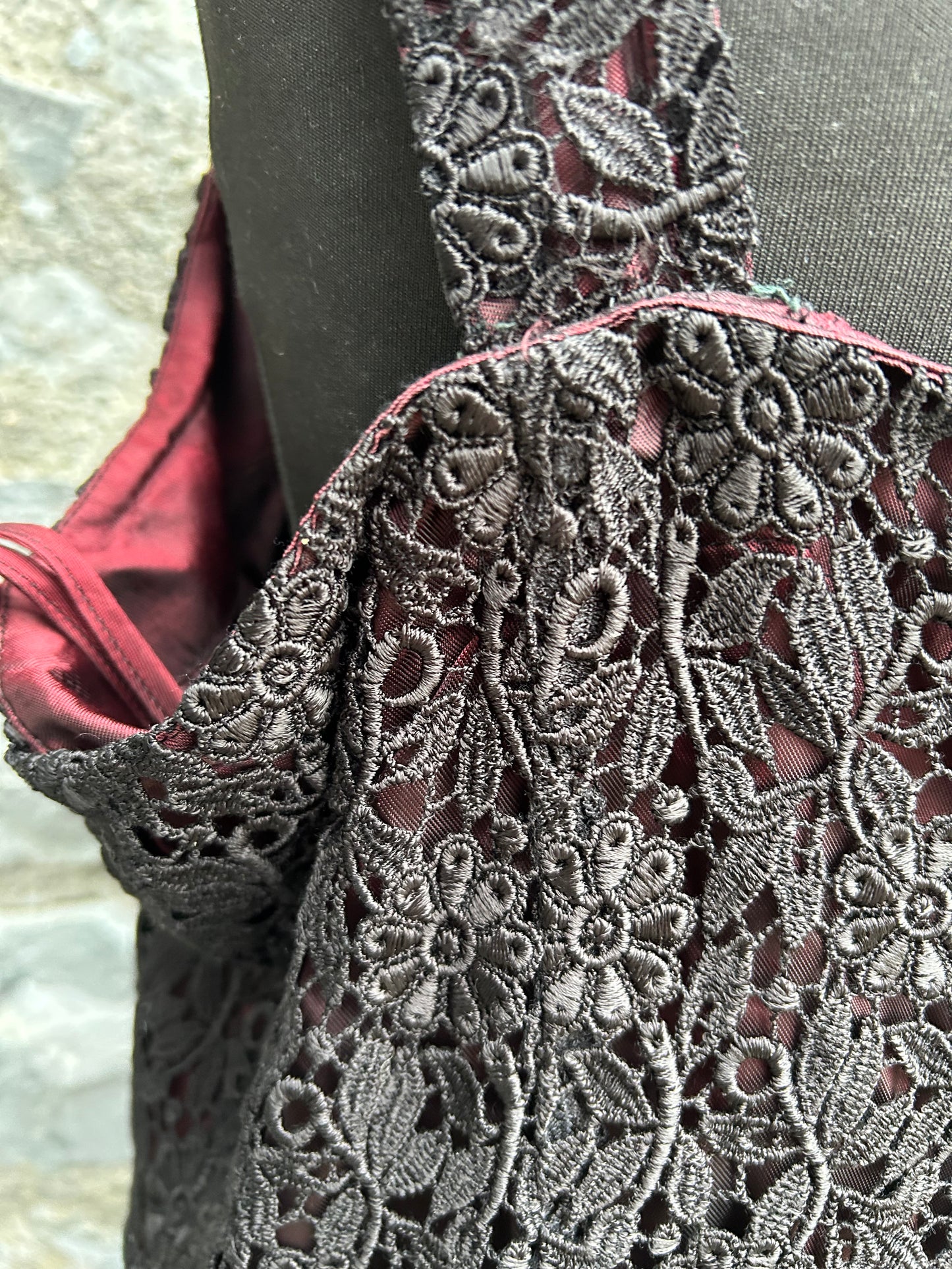 90s black lace dress uk 14