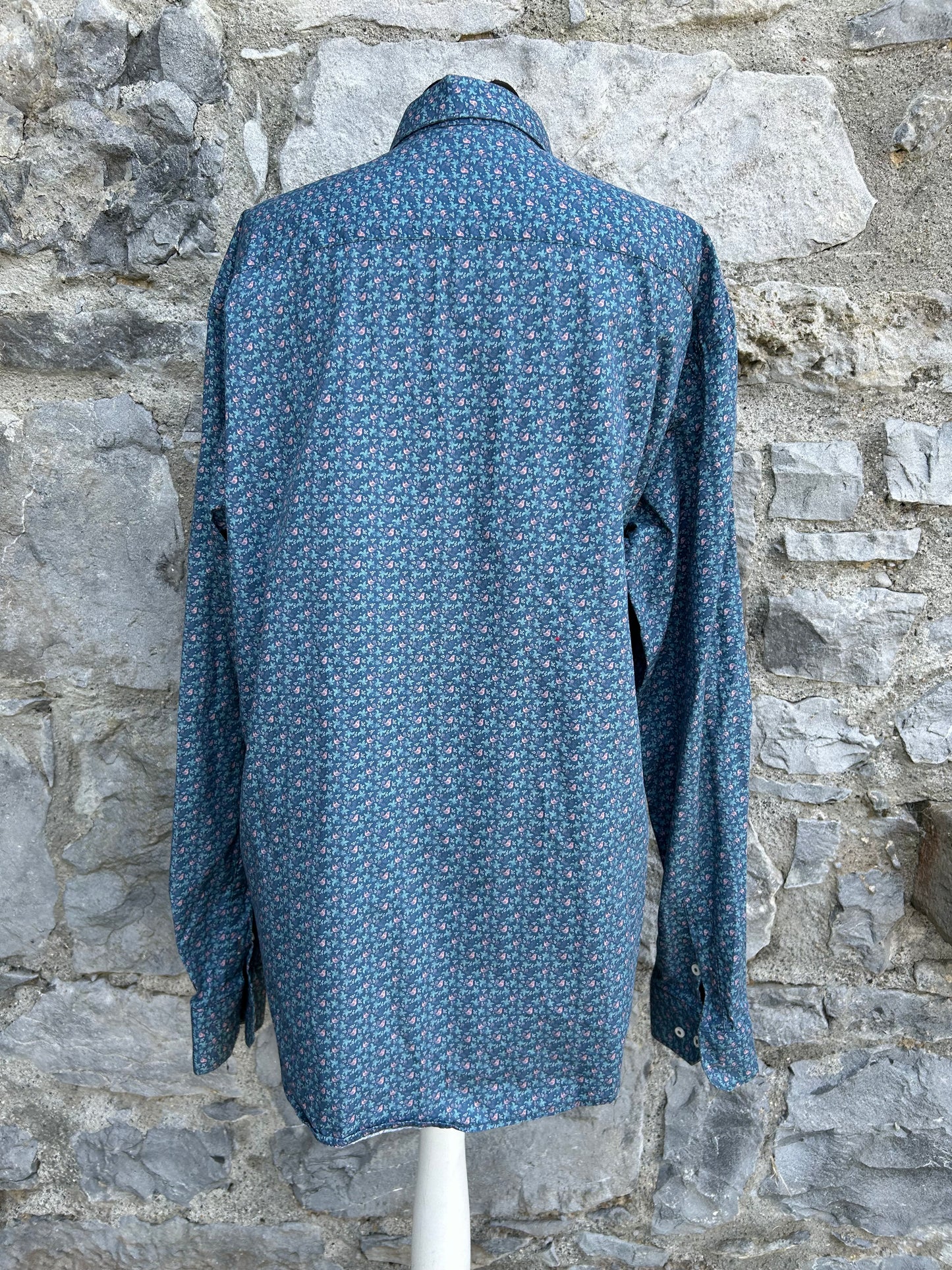 Blue floral shirt XL men