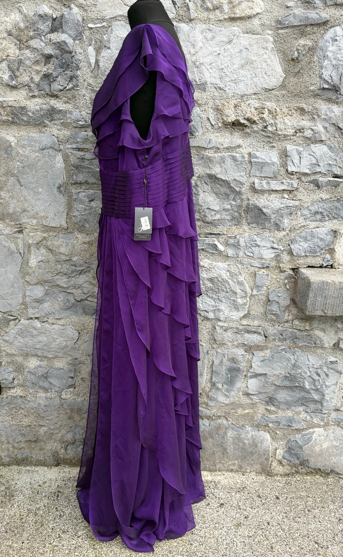 Purple chiffon evening dress uk 16-18
