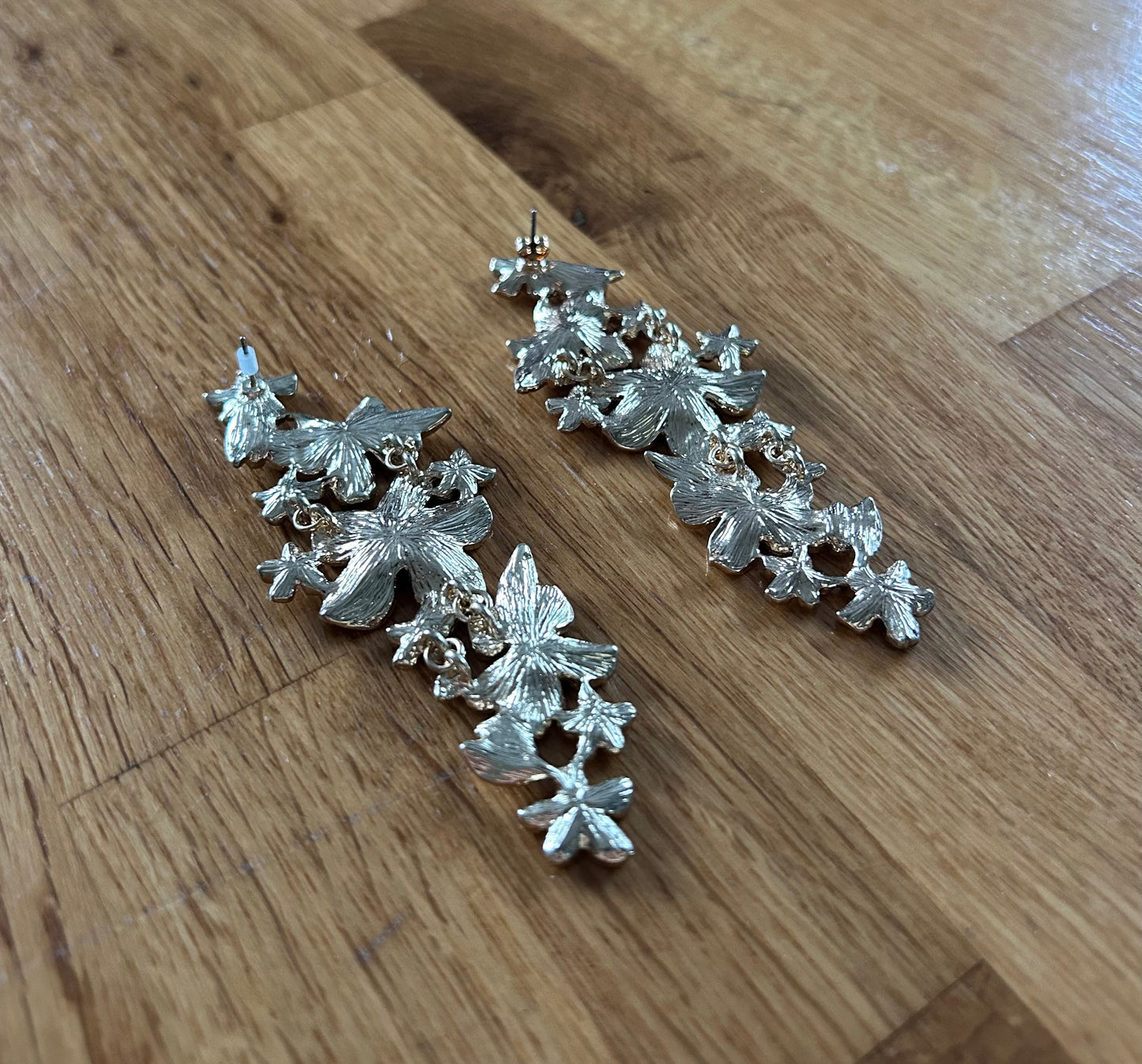 Gold floral earrings