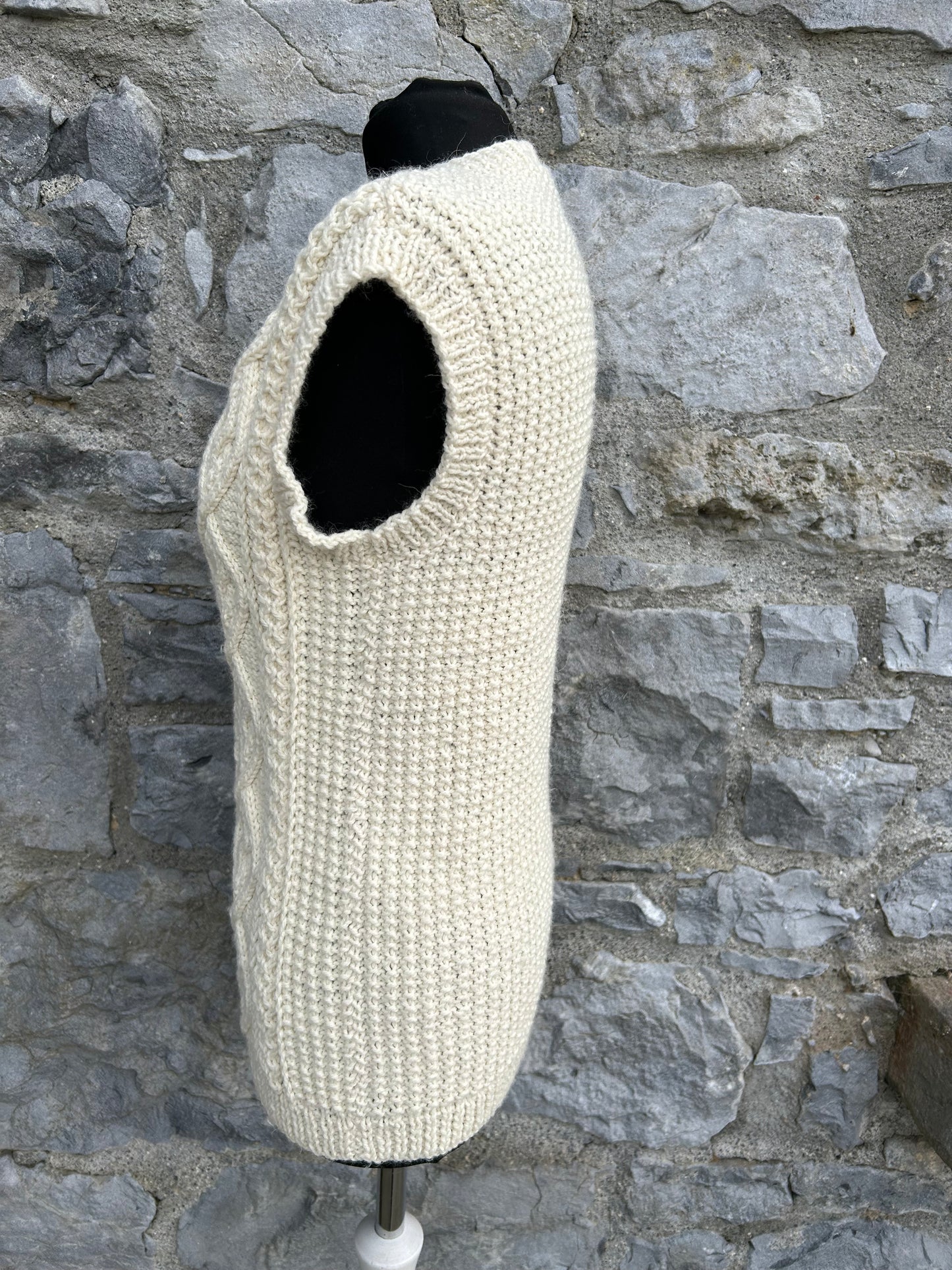 Cream Aran style gilet uk 8