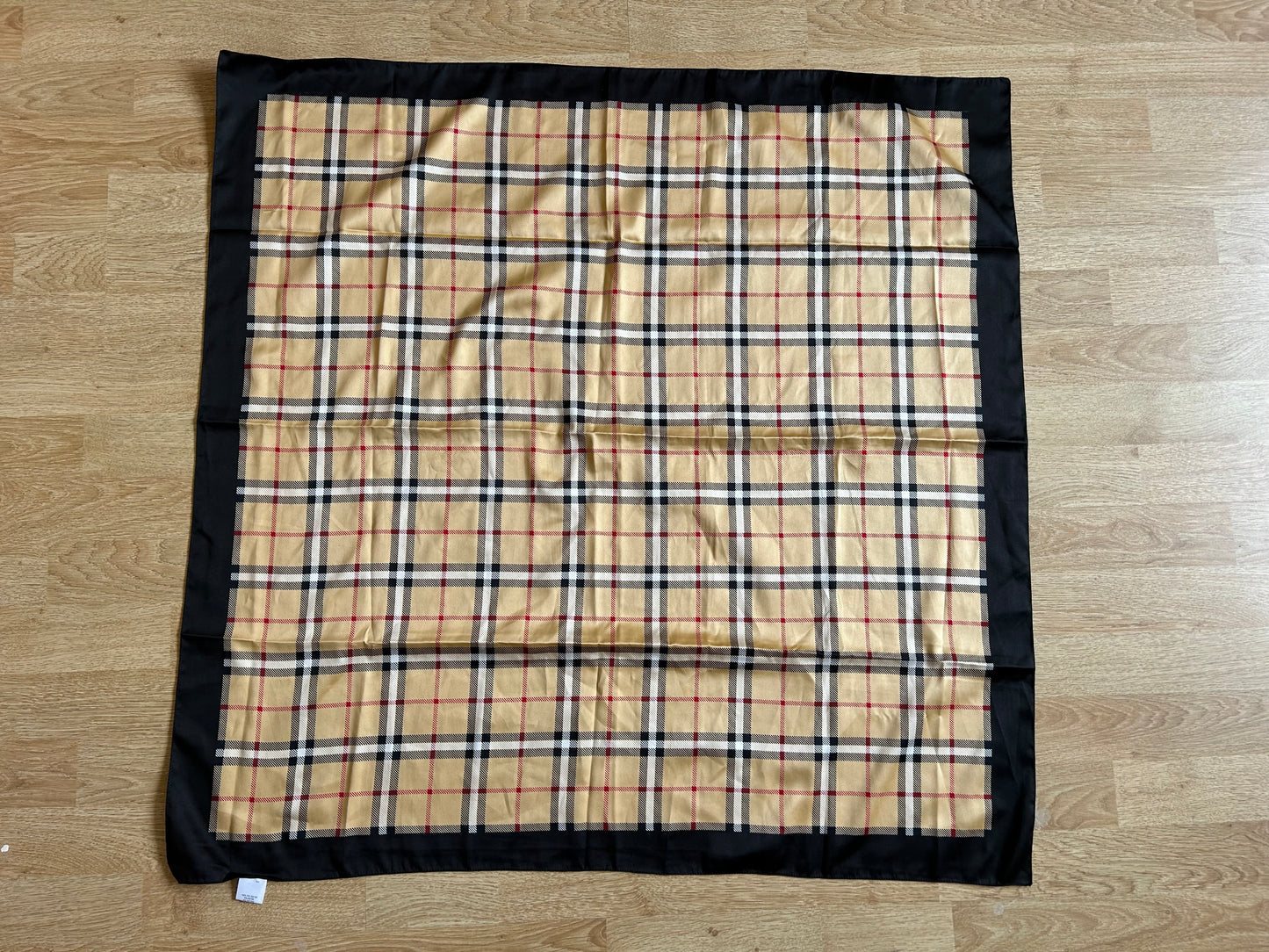 Beige check scarf