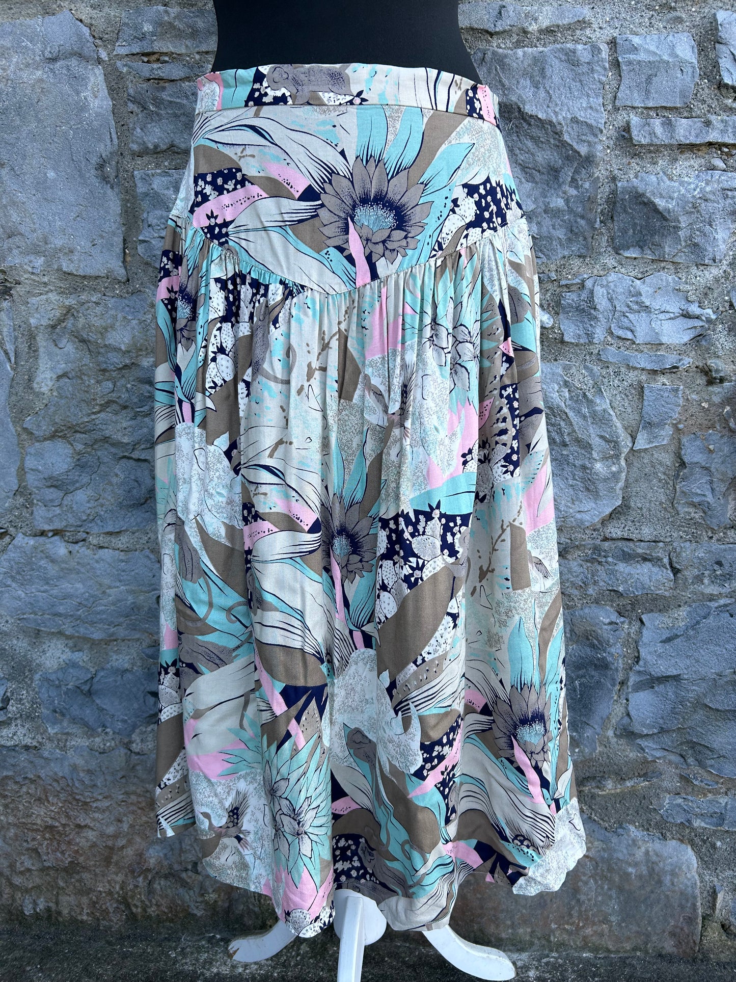 80s pastel floral skirt uk 12