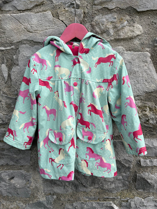 Horses light blue raincoat 3y (98cm)
