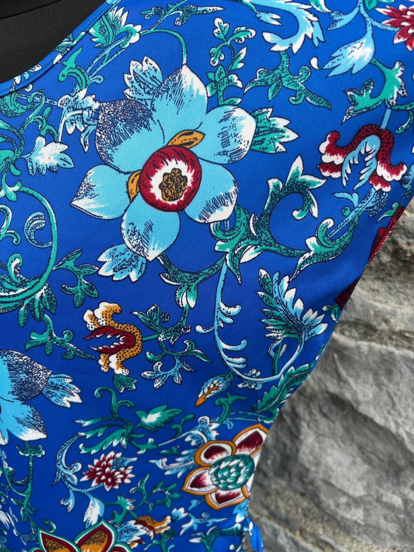 90s flowers blue dress uk 14-16
