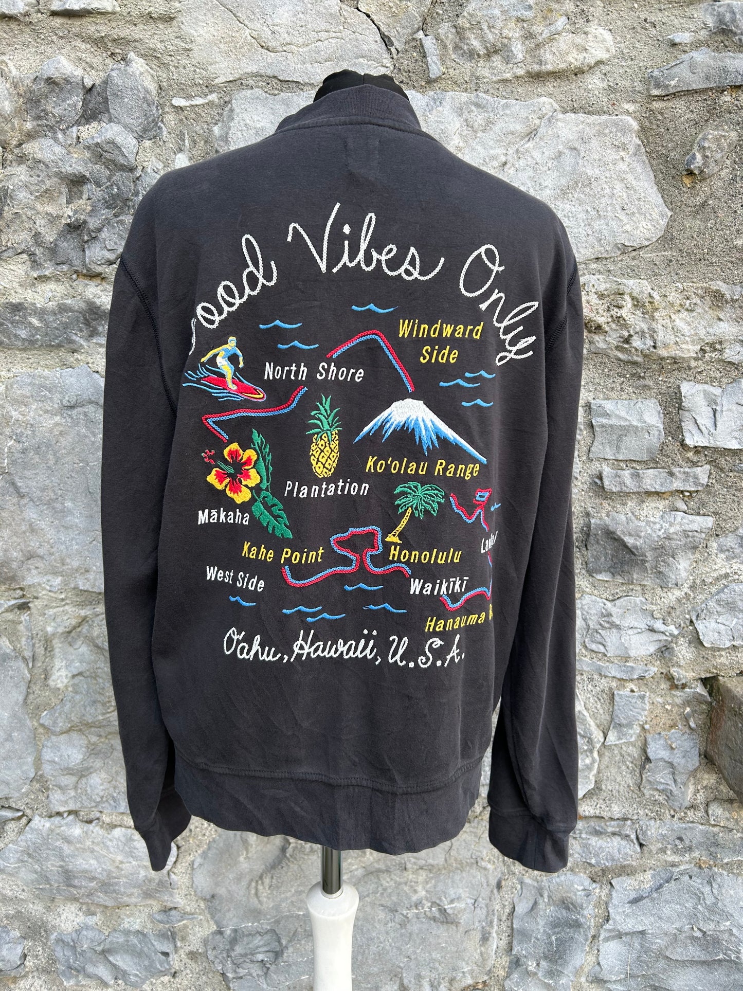 Charcoal Hawaii bomber jacket S/M