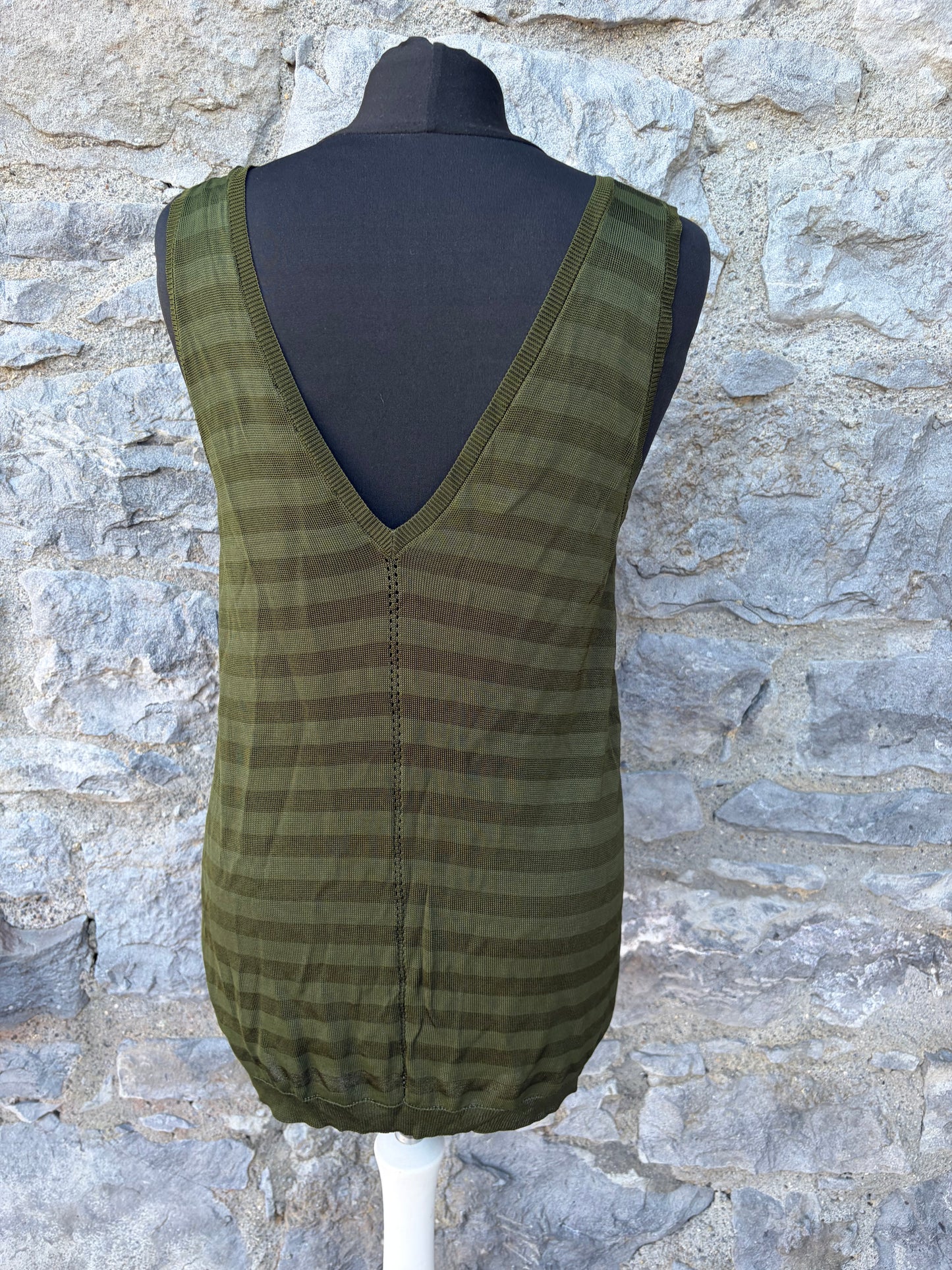 Khaki stripy top uk 10