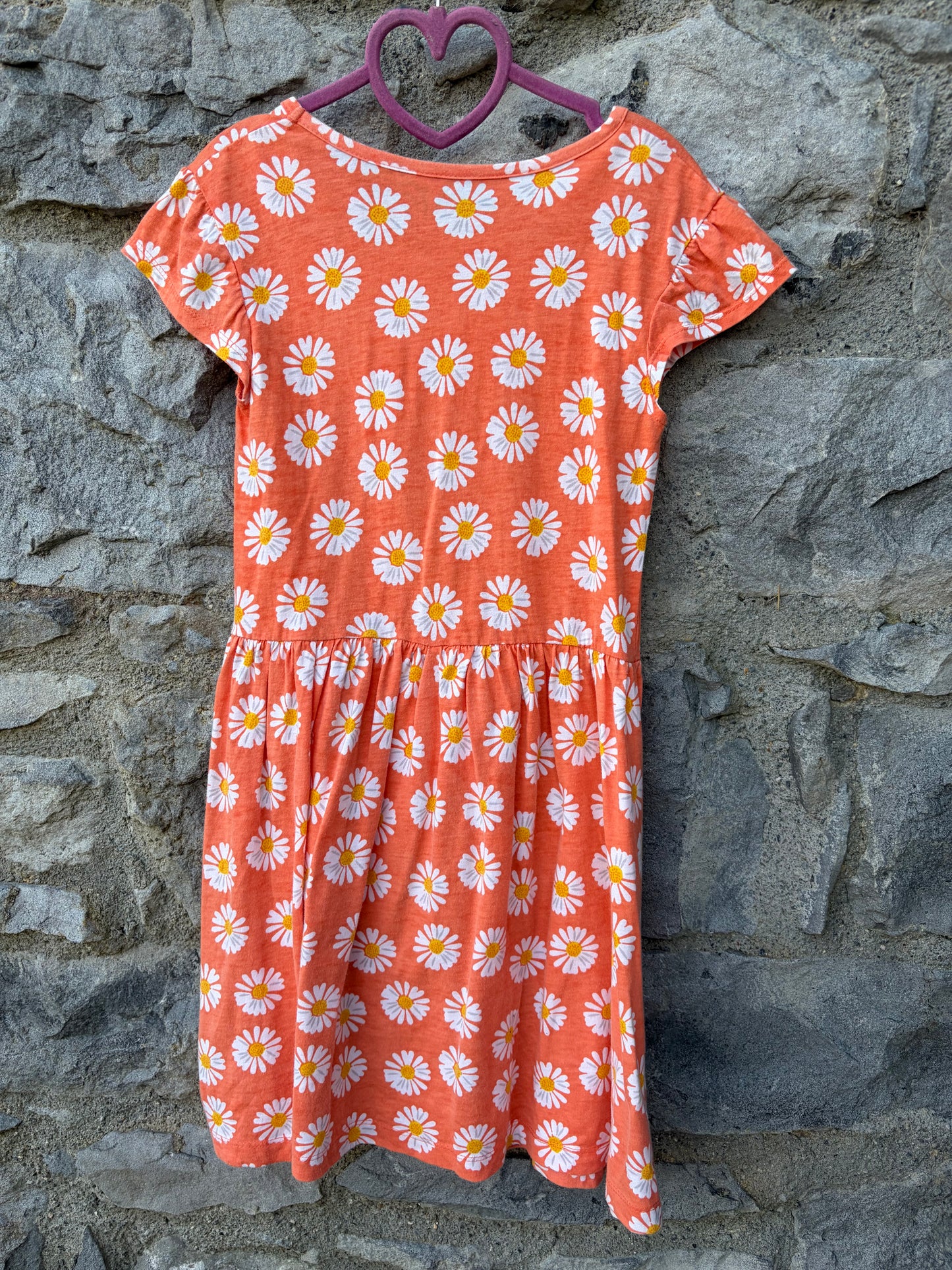 Daisies orange dress 10y (140cm)