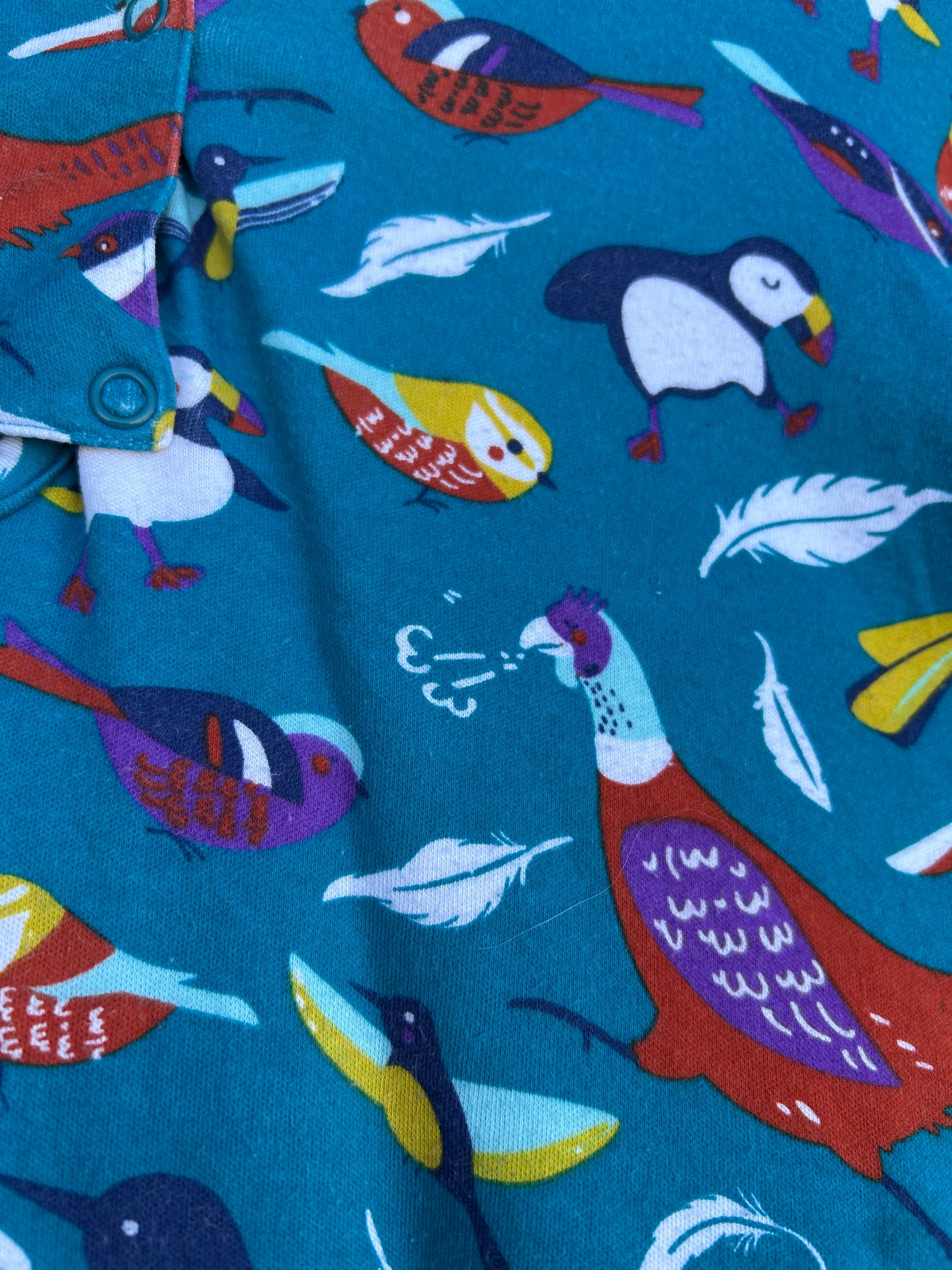 Birds blue fleece lined poncho 6-8y (116-128cm)