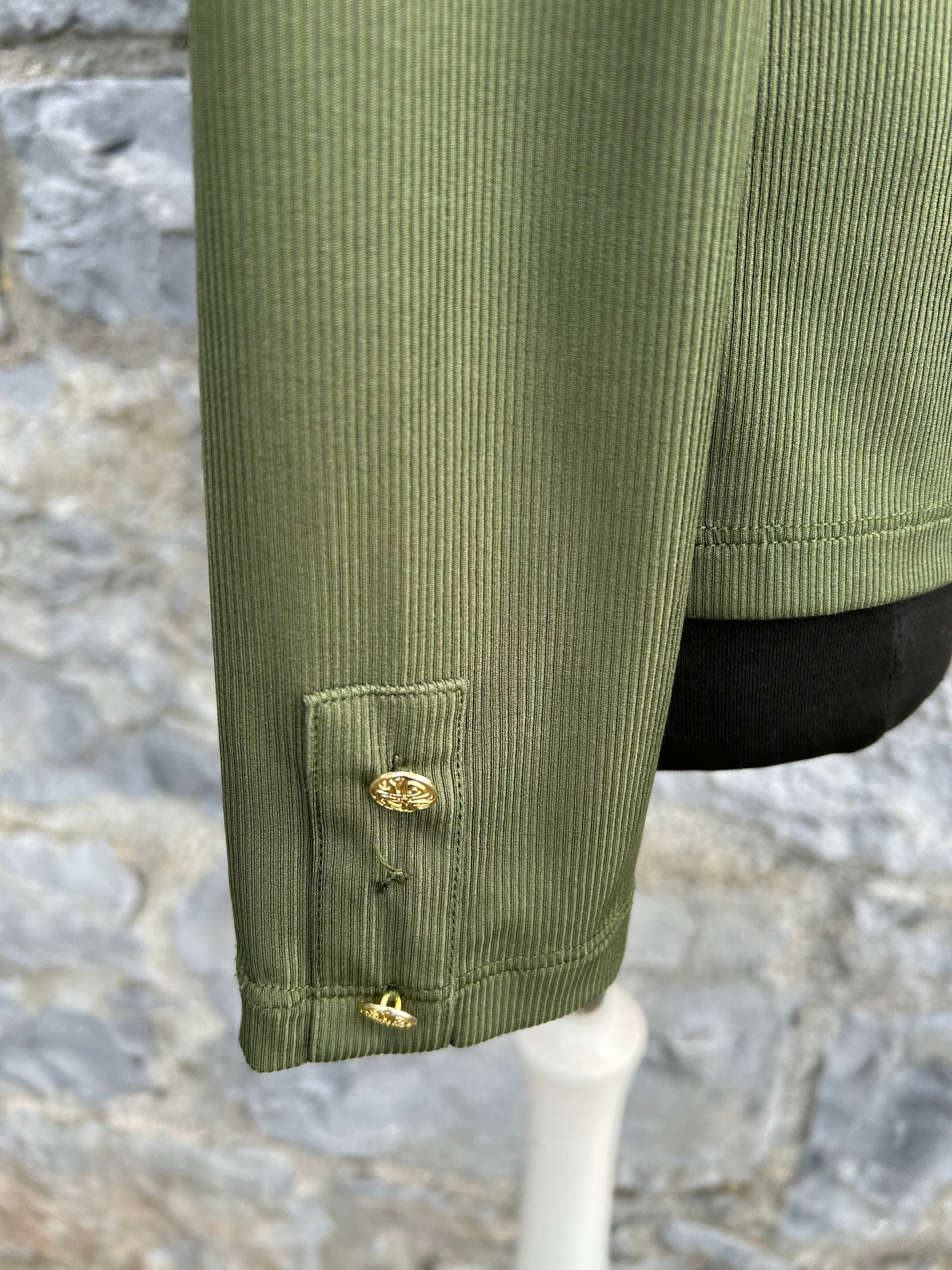 Green ribbed high neck top uk 10-12