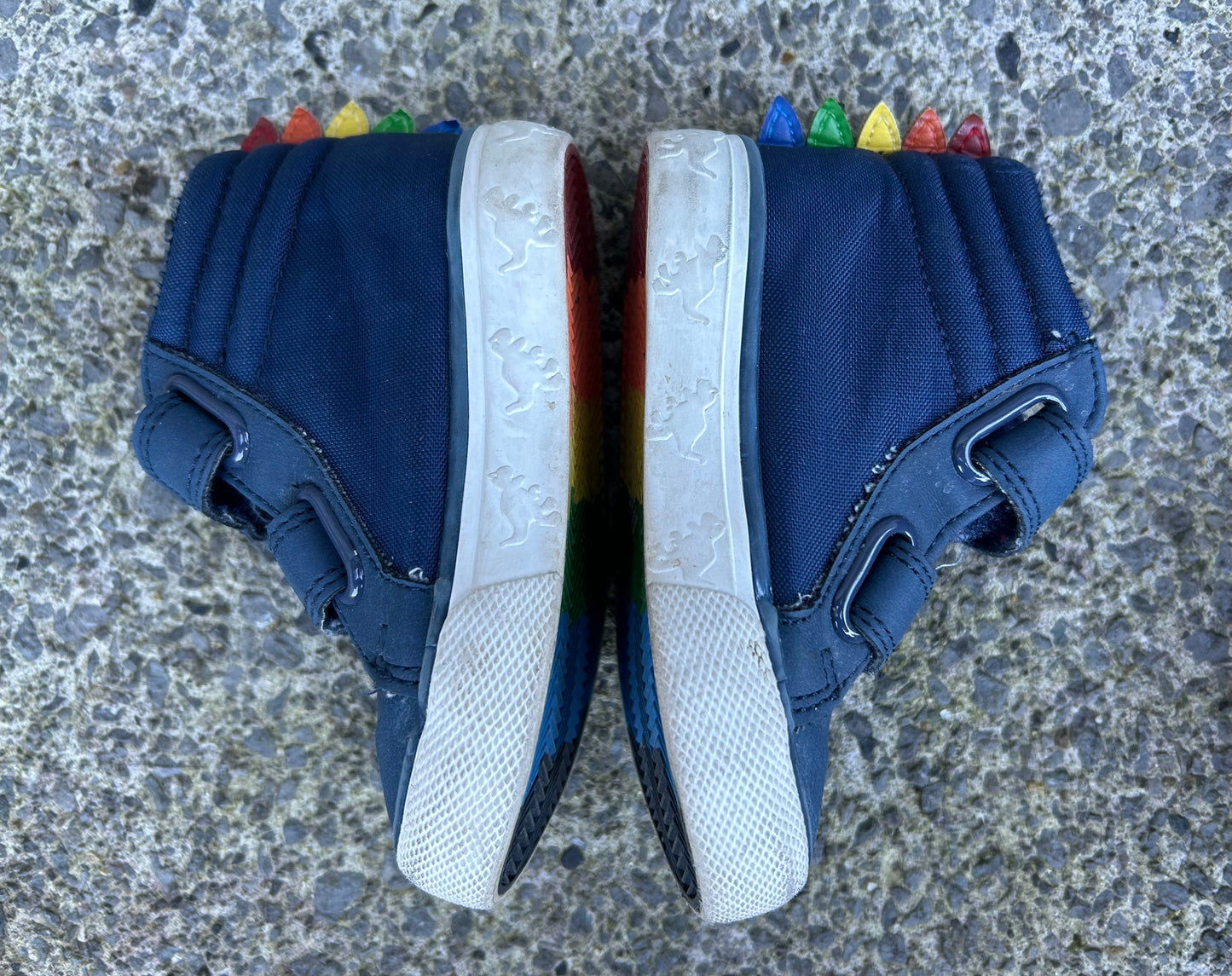 Rainbow spikes navy hi top trainers uk 4 (eu 20.5)