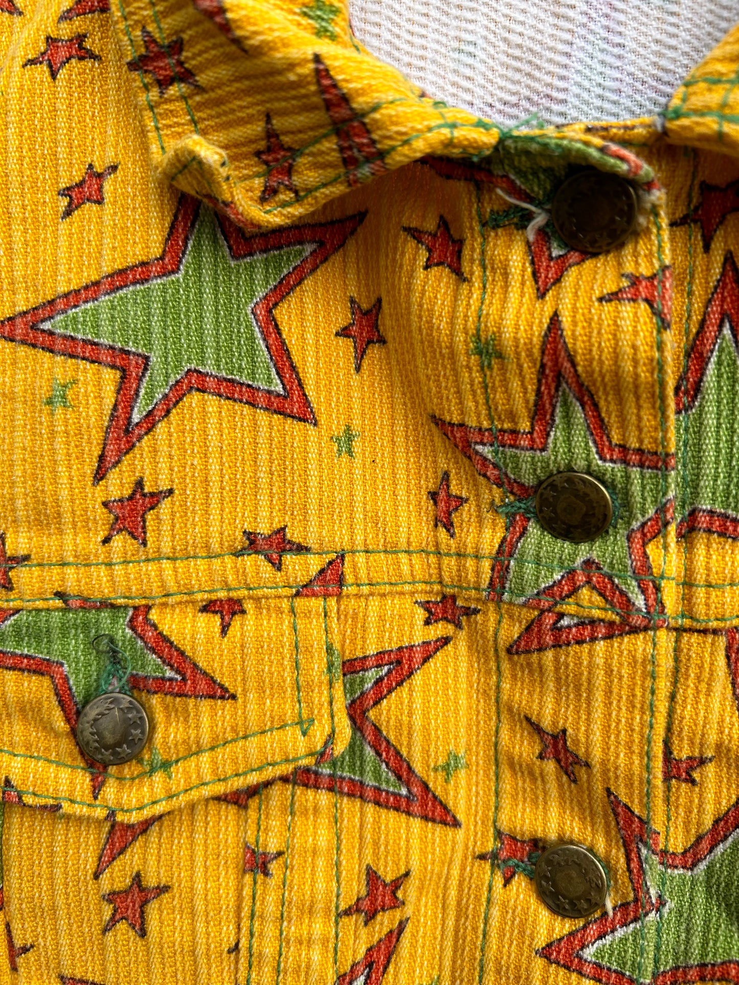 80s yellow stars gilet 3-4y (98-104cm)