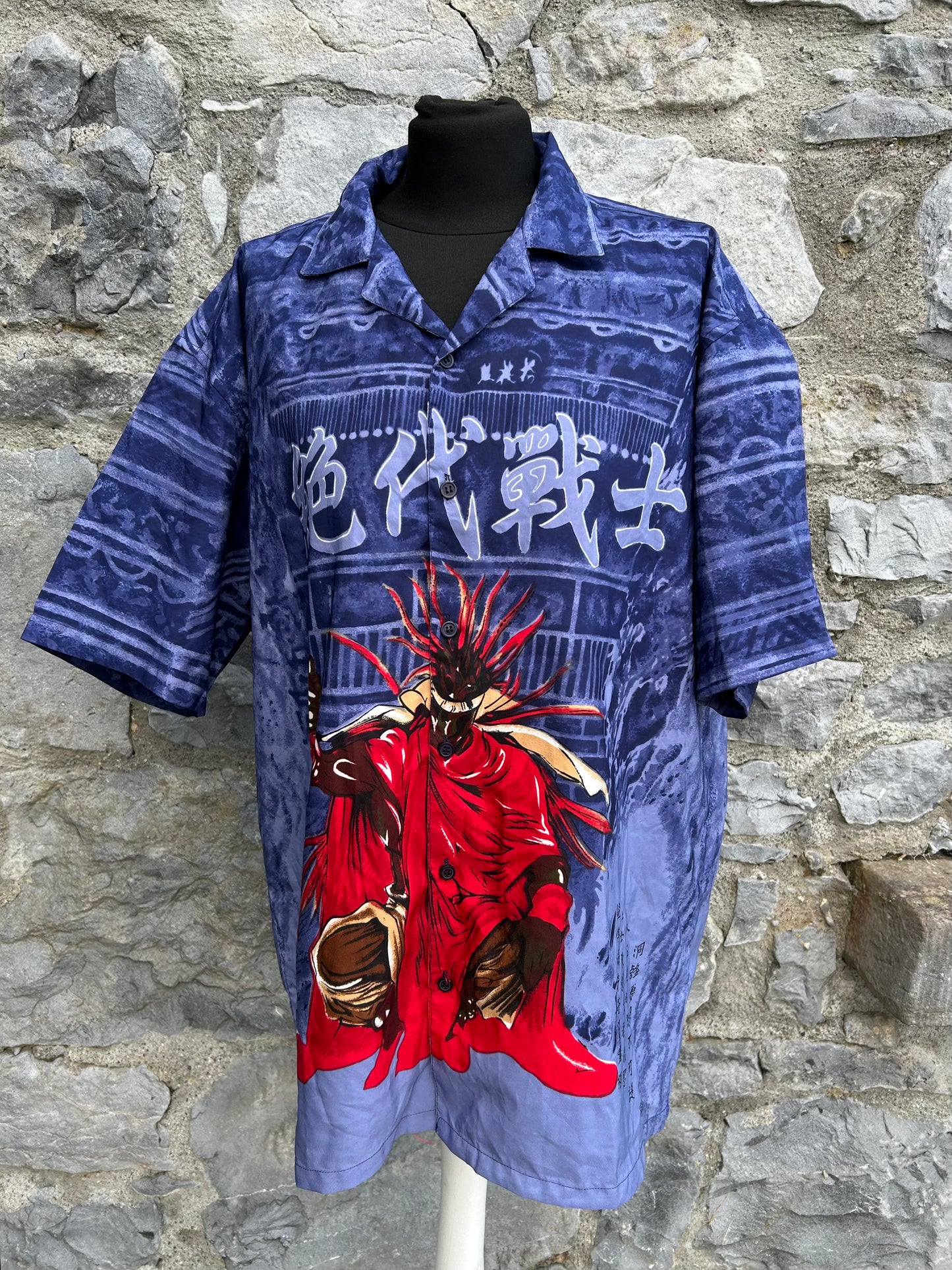 Y2K Vintage Anime Samurai Shirt Large