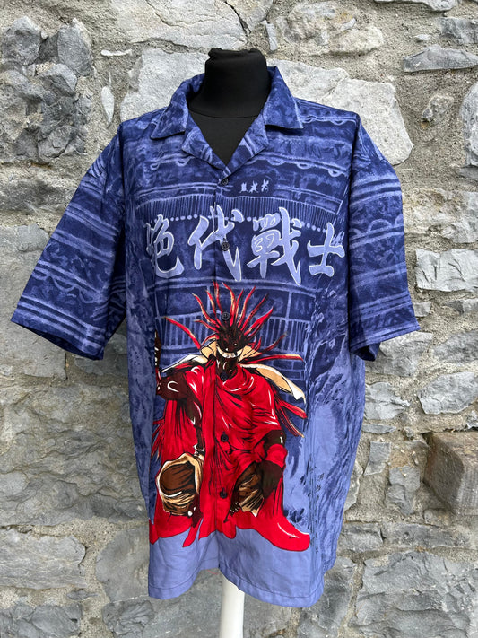 Y2K Vintage Anime Samurai Shirt Large