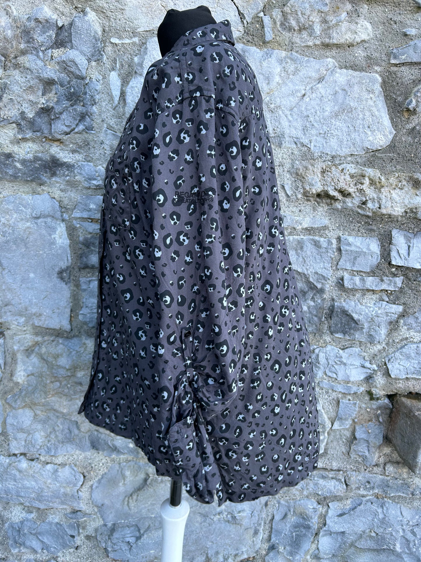 Grey leopard print shirt uk 12-14