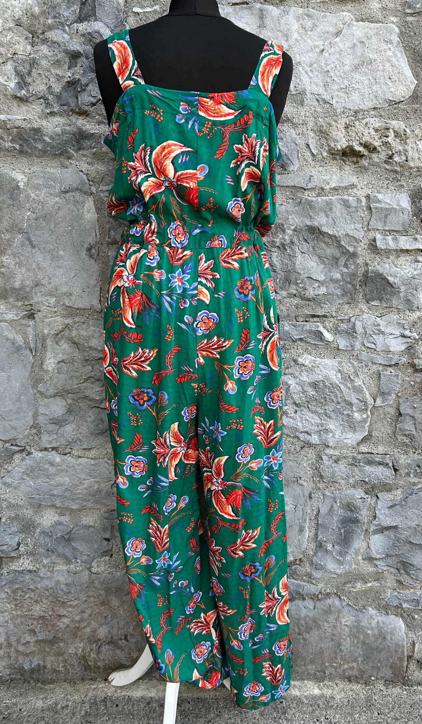 Floral green jumpsuit uk 12-14