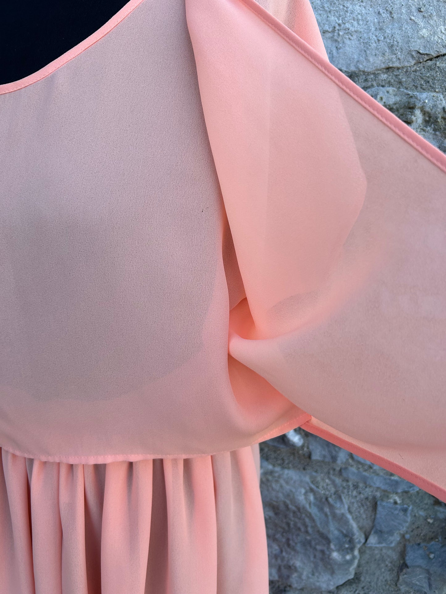 70s peach top&skirt uk 8