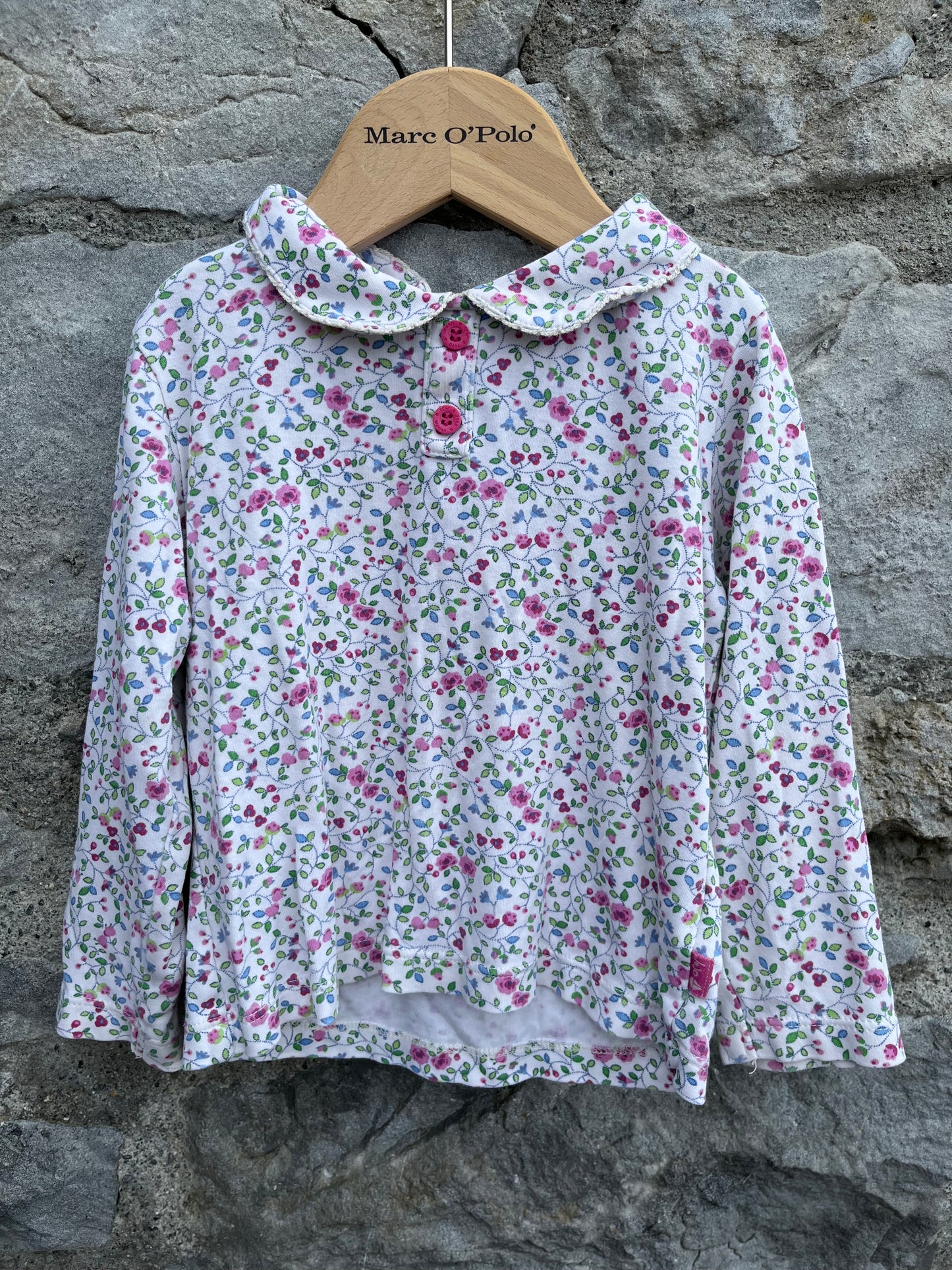 Floral top with Peter collar 2-3y (92-98cm)