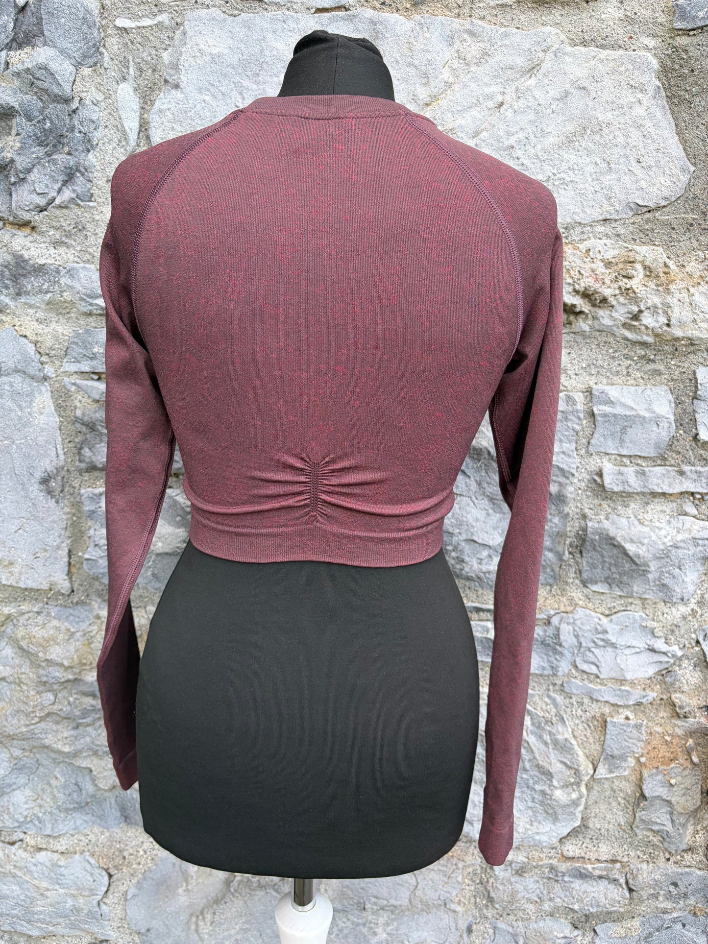 Maroon lifting essential crop top uk 6-8