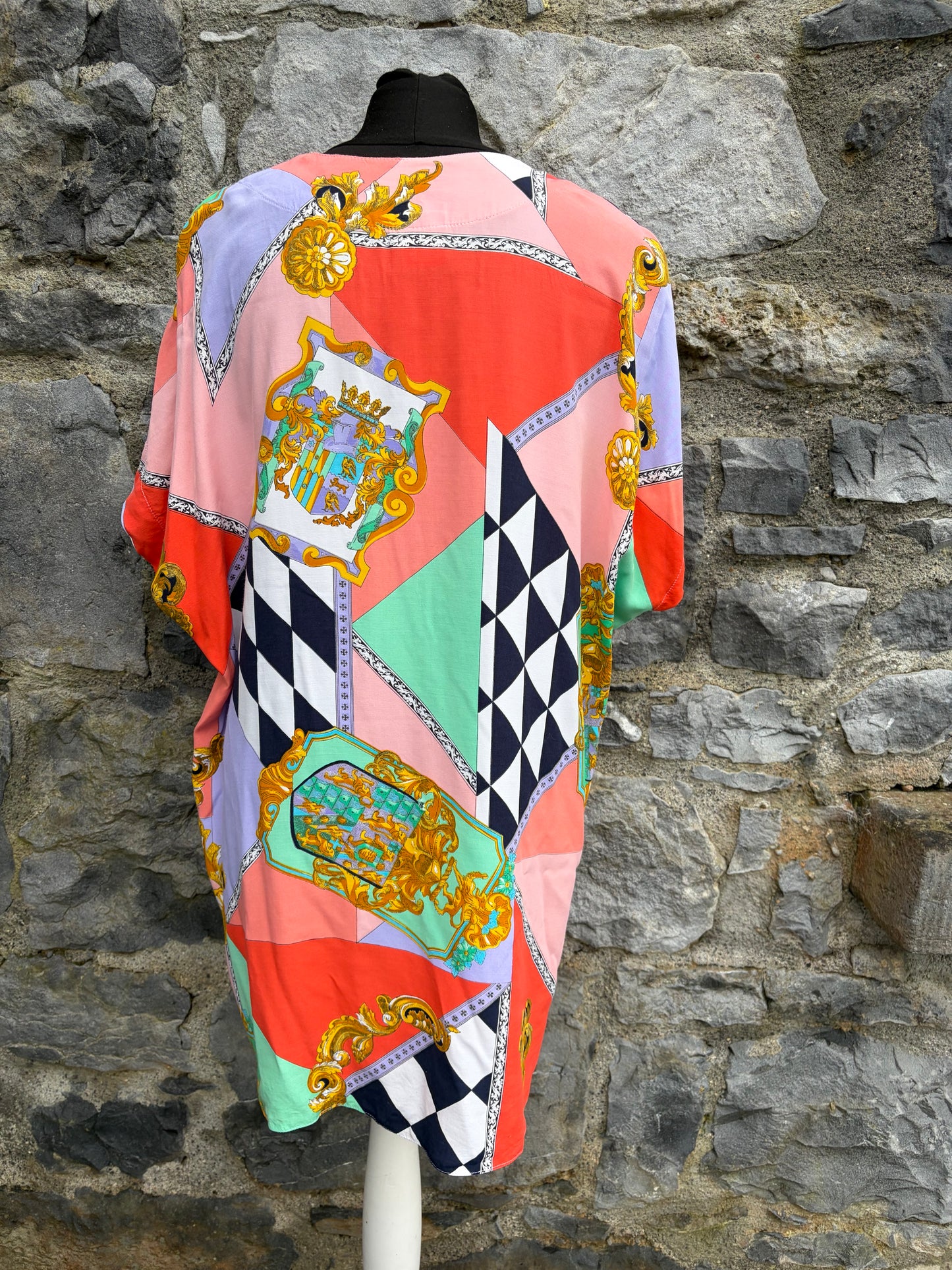 80s colourful patchwork shirt uk 16
