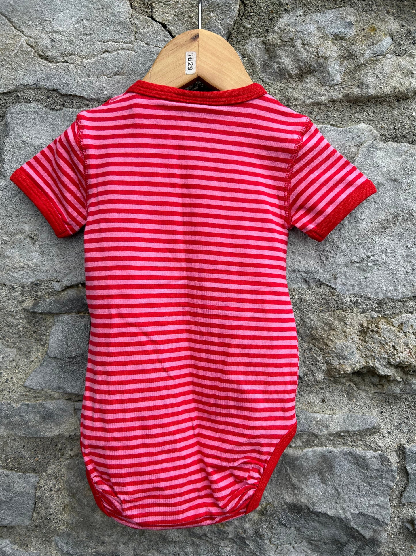 Pink/cerise stripy vest 3-6m (62-68cm)