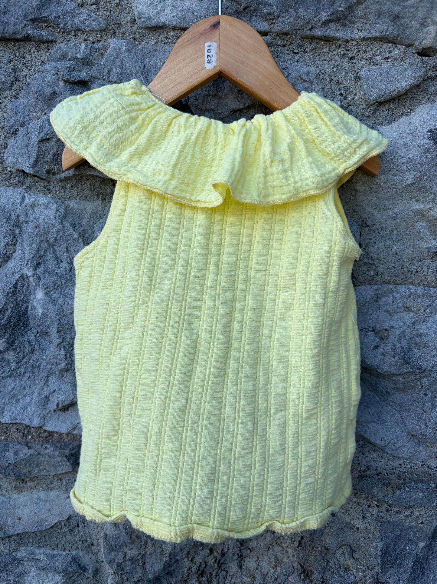Yellow pointelle top 5y (110cm)