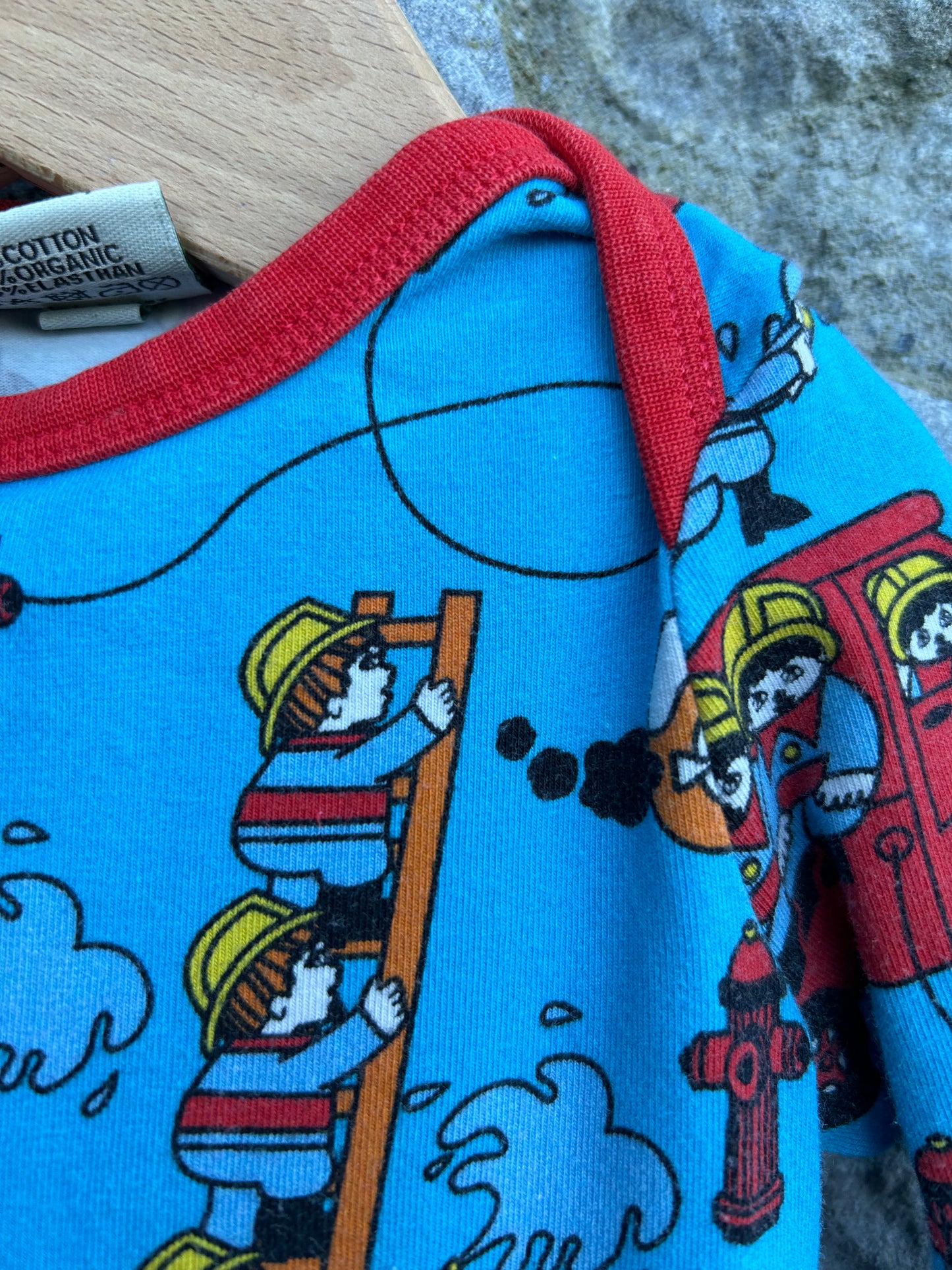 Blue firemen onesie 0-3m (56-62cm)