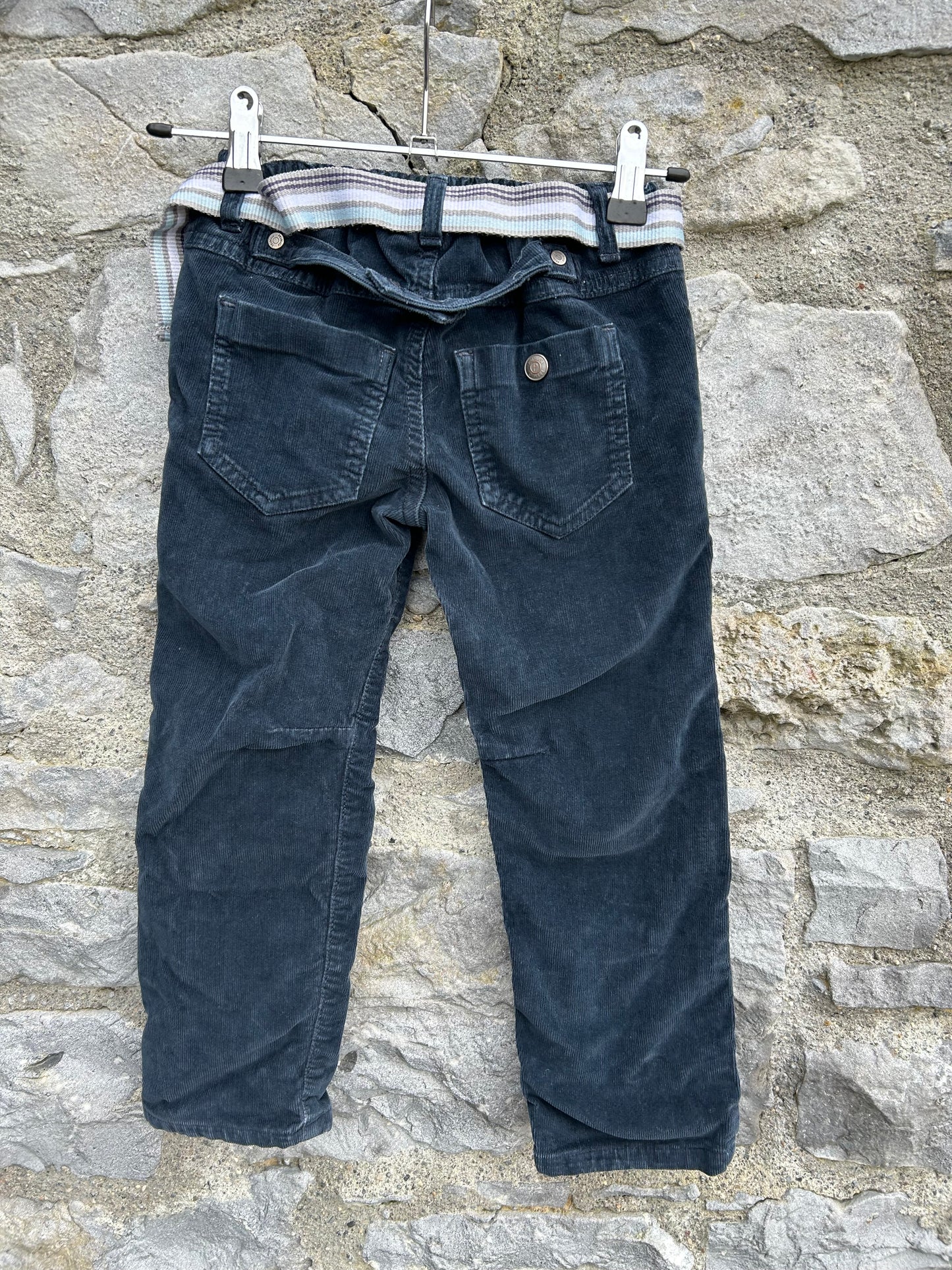 Navy lined cords 4y (104cm)