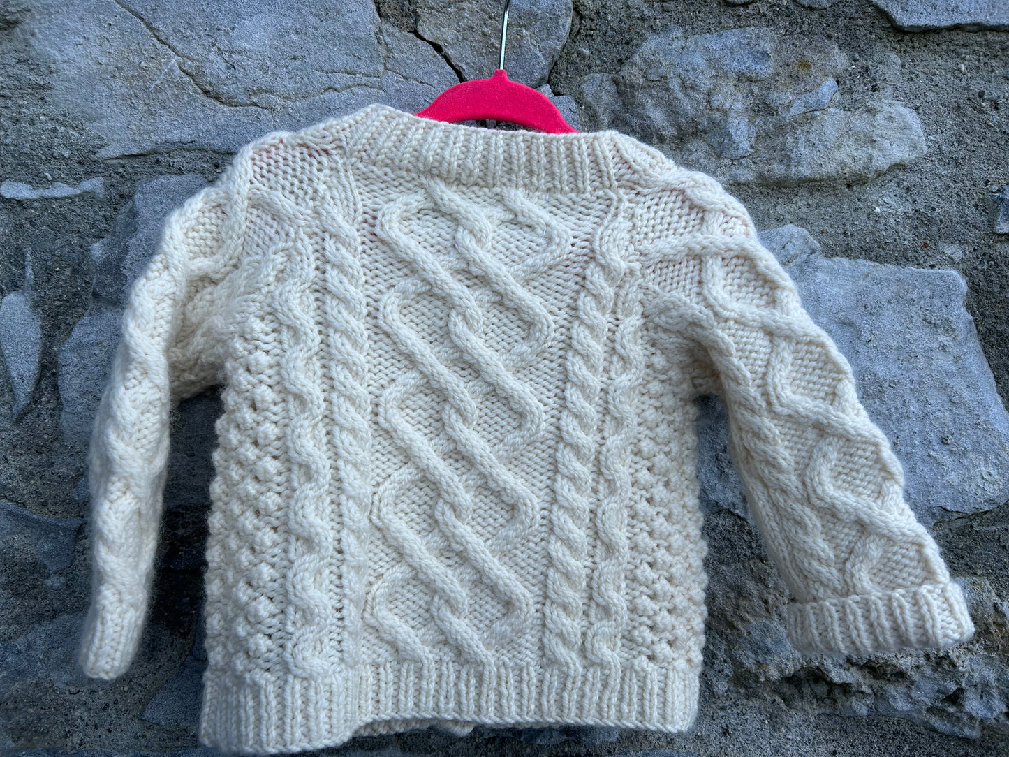 Aran style cream cardigan 6-12m (68-80cm)