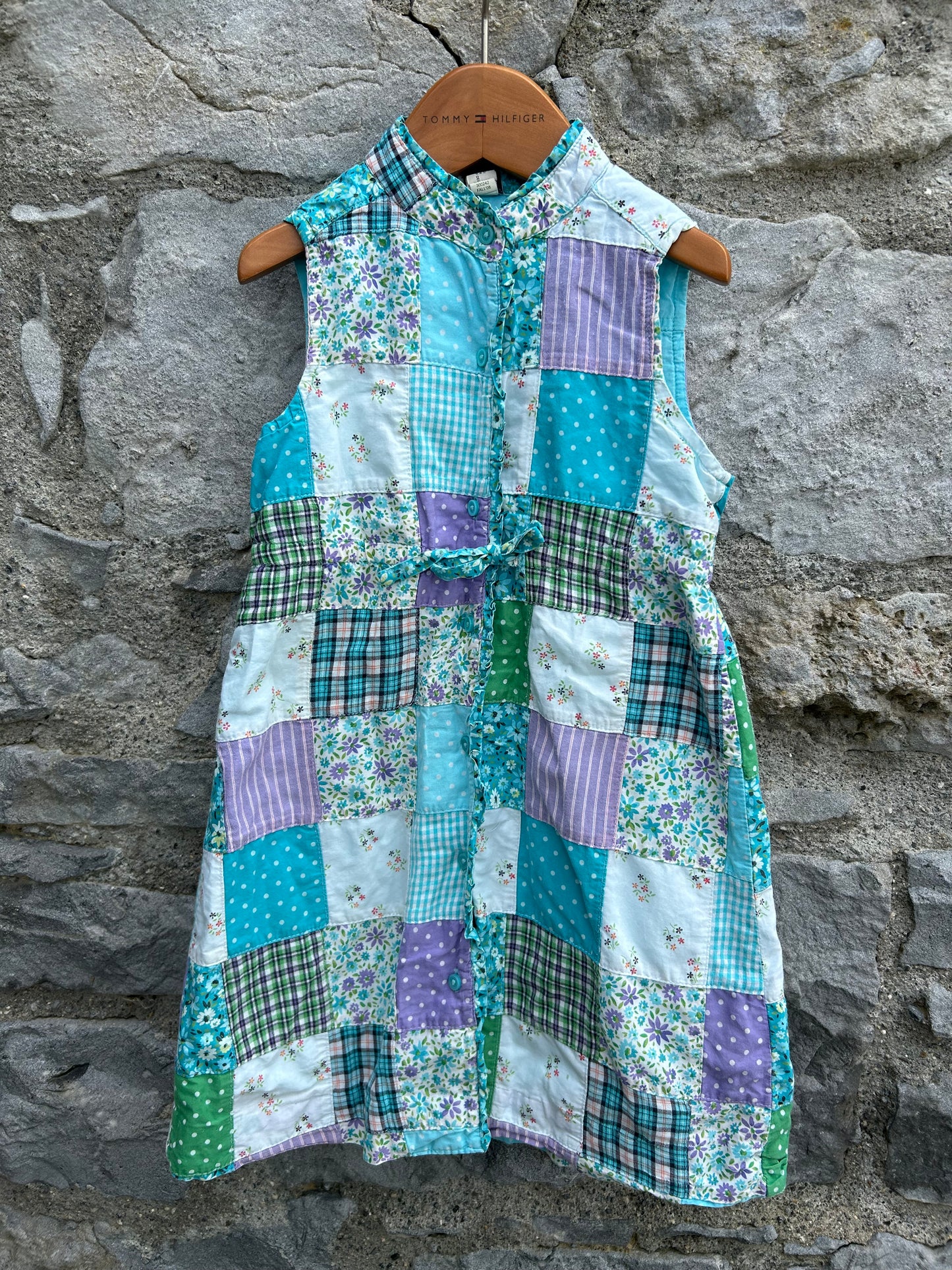 Y2K blue patchwork dress 3-4y (98-104cm)