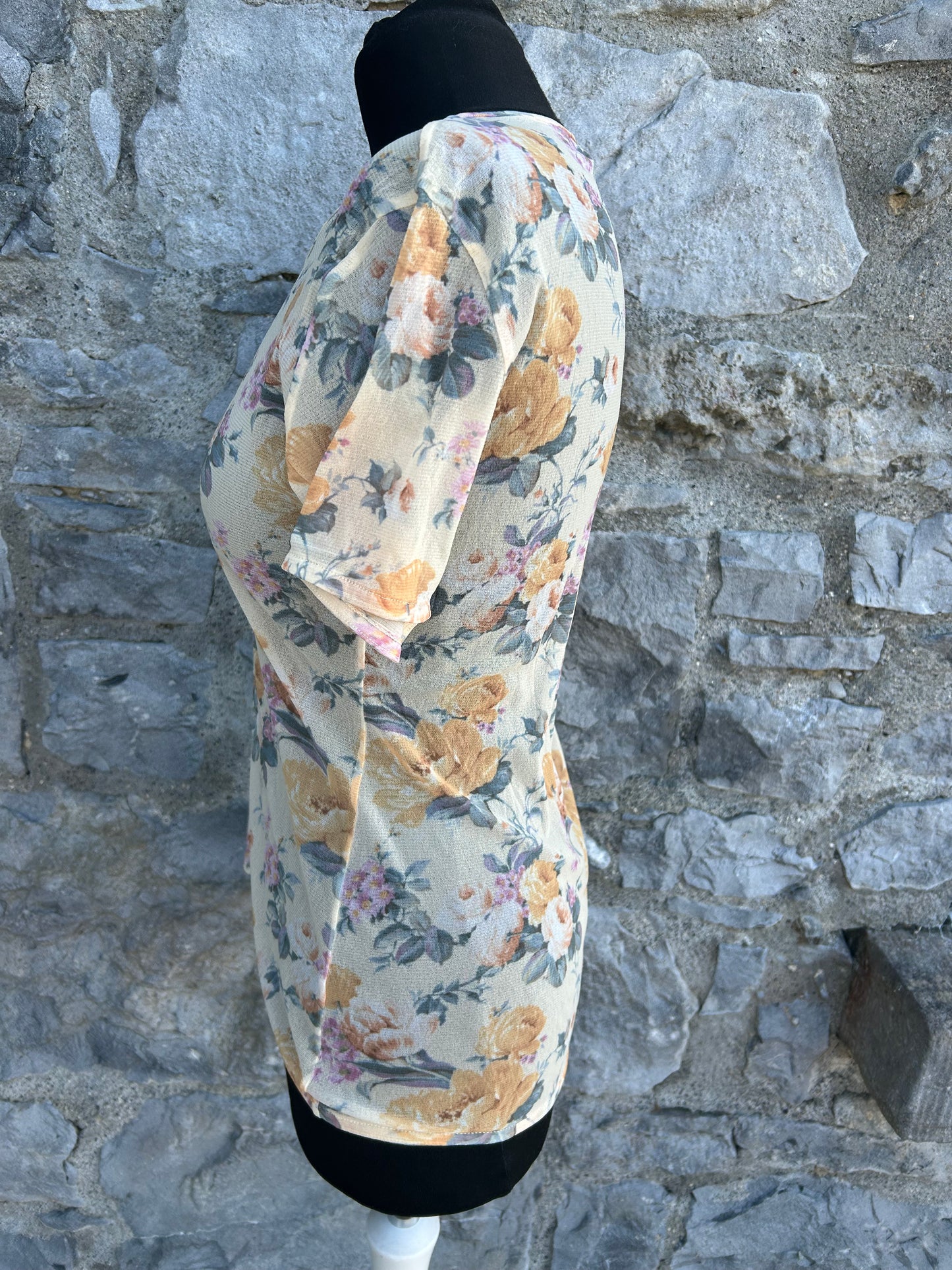 90s floral sheer top uk 12
