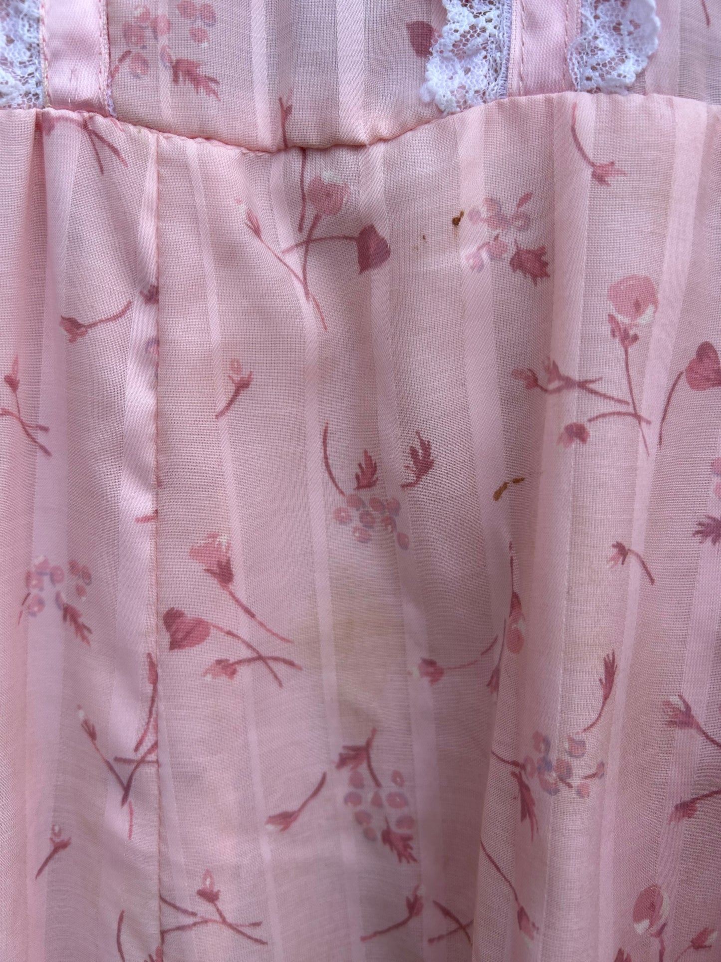 80s pink floral dress 10y (140cm)