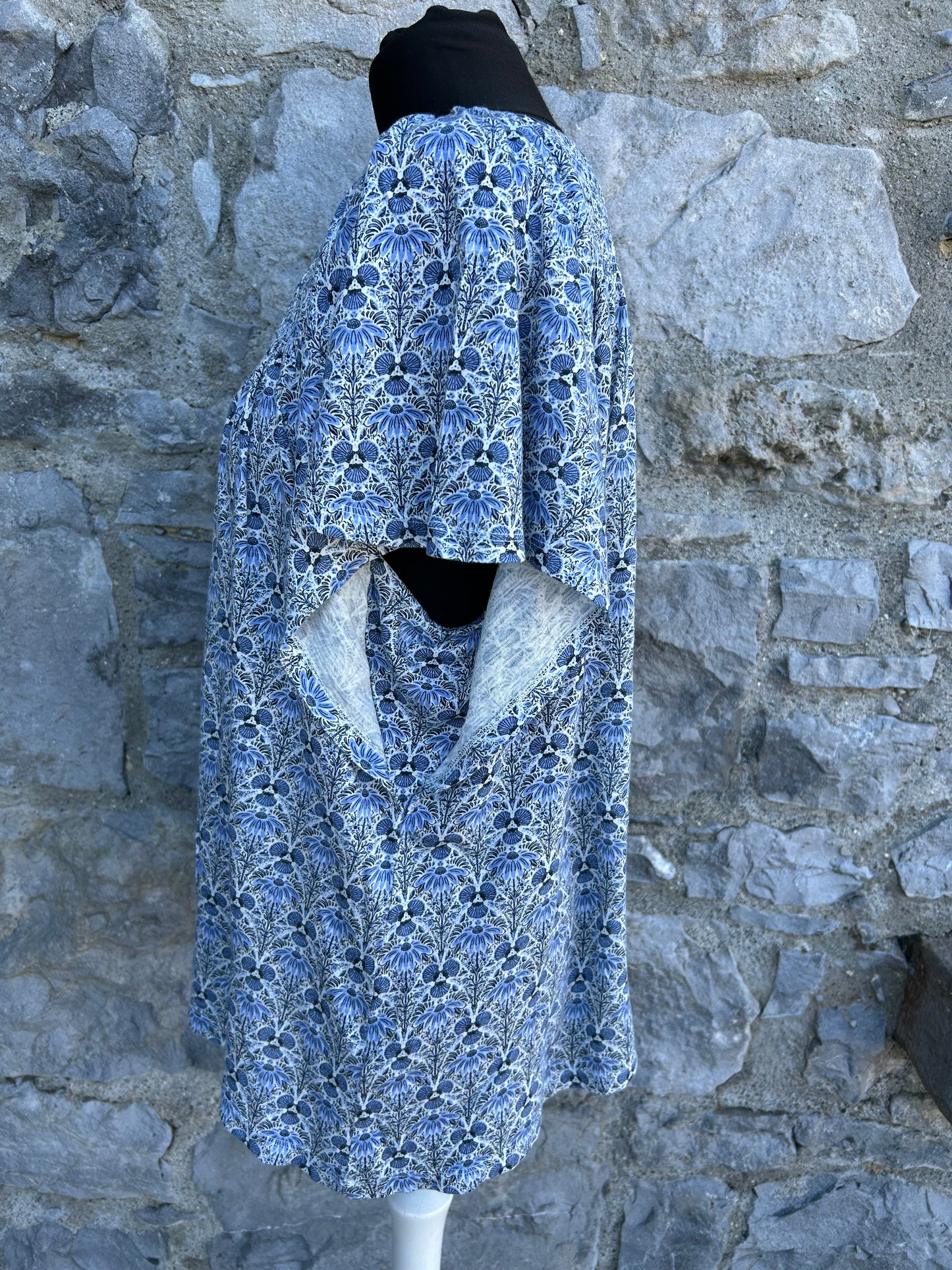 Blue patterned top uk 18