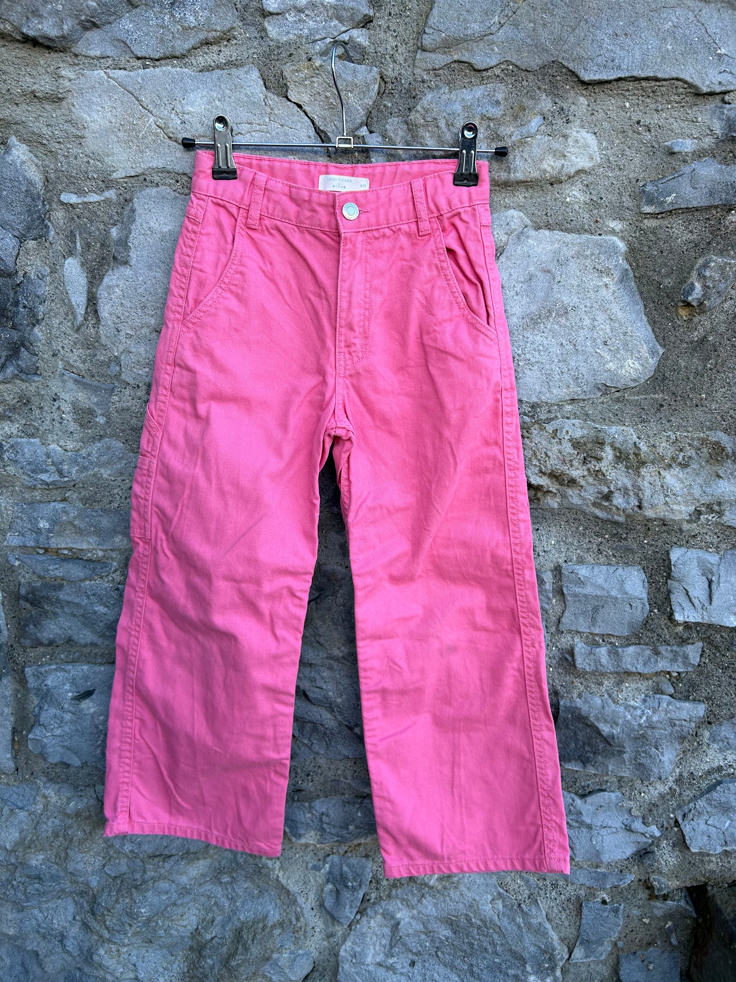 Pink wide leg jeans 6-7y (116-122cm)