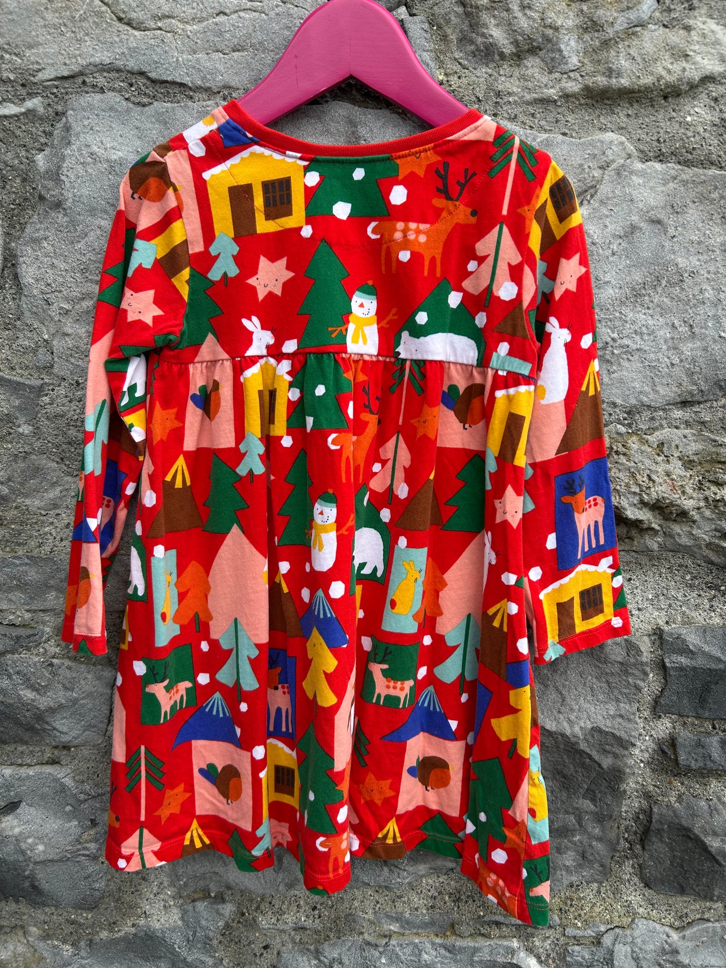 Colourful Christmas print dress 3-4y (98-104cm)