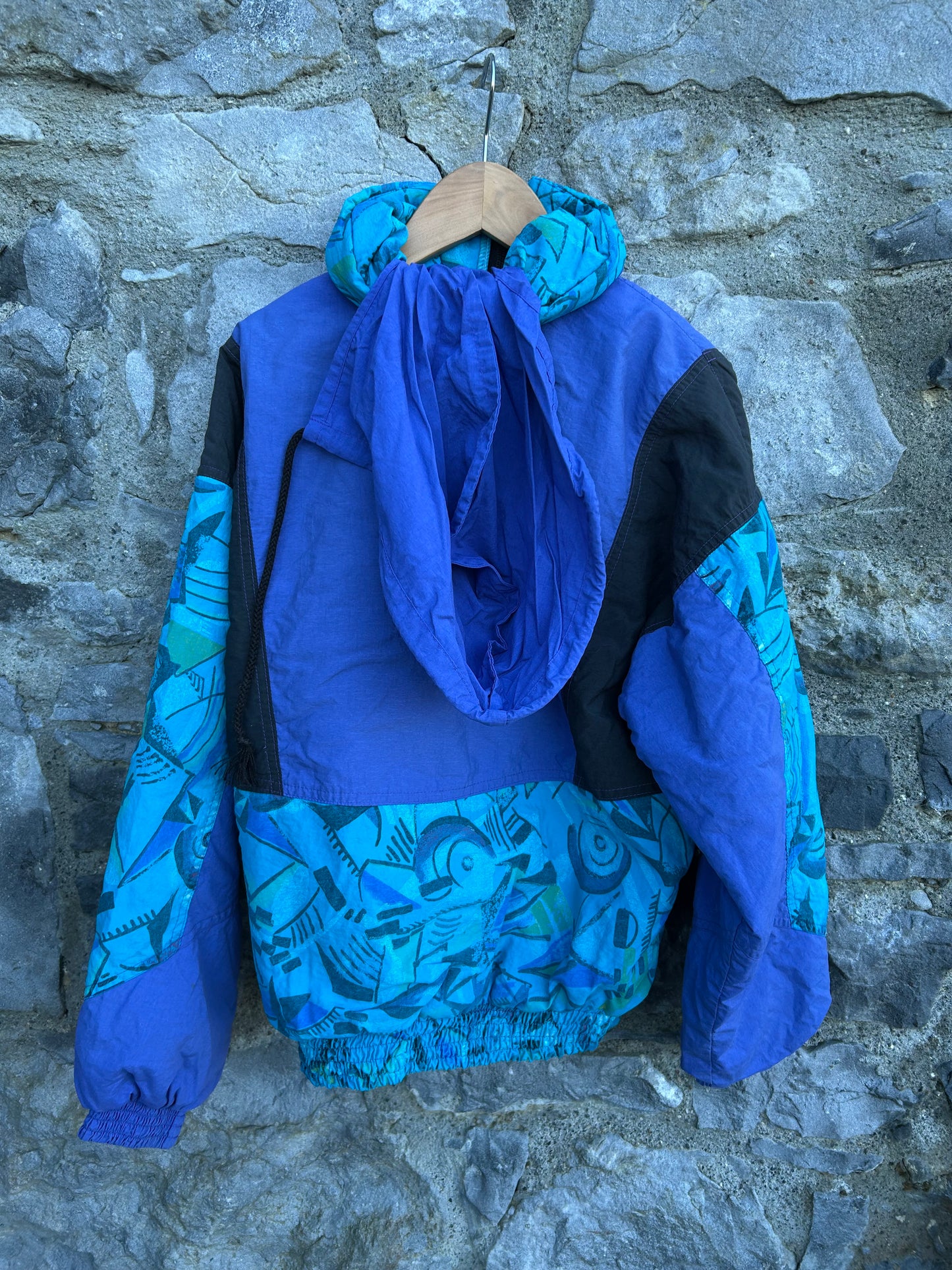 80s purple and blue abstract jacket 12y (152cm)