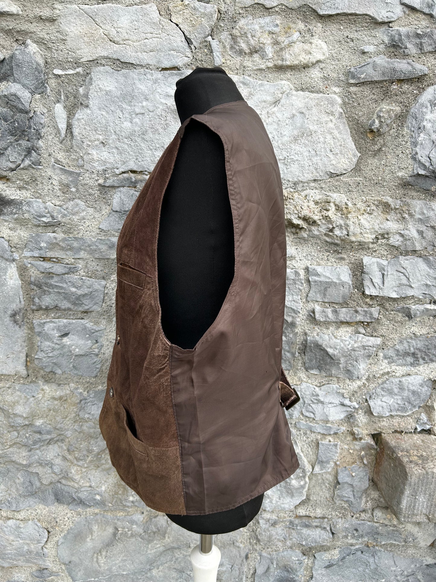 90s brown suede waistcoat Large