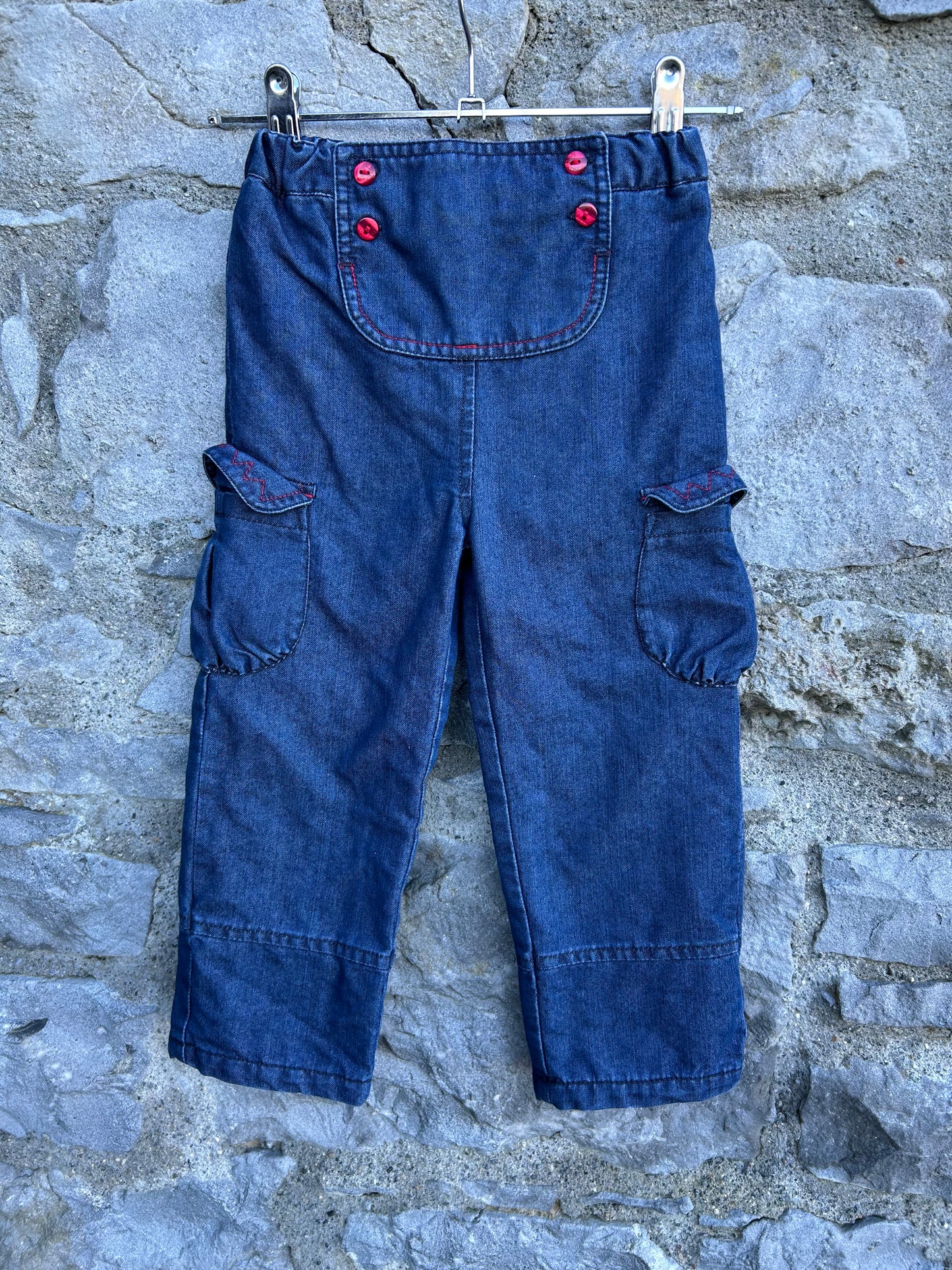 Jeans with stripy lining 2-3y (92-98cm)